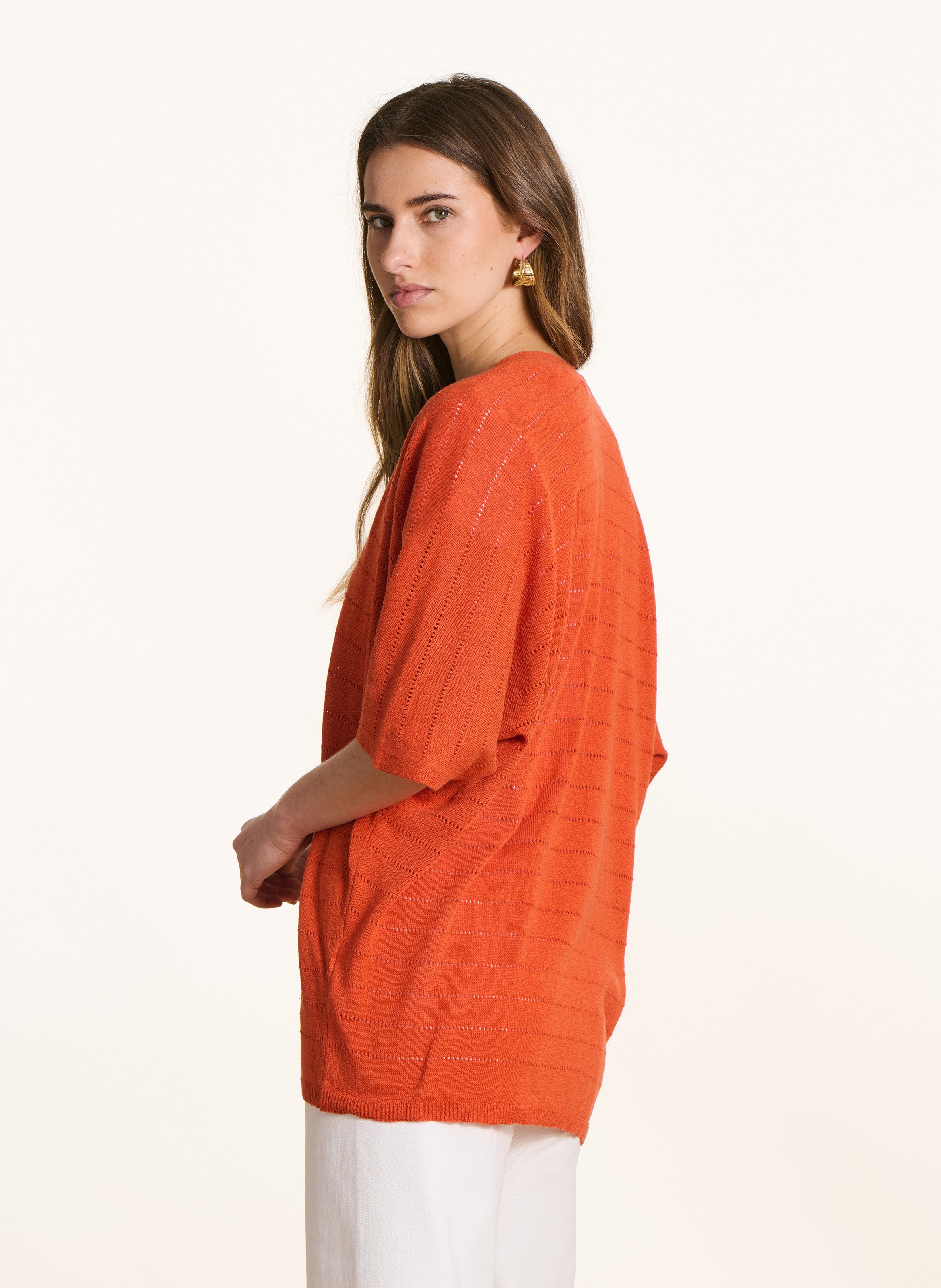 Strickjacke aus Baumwoll-Mix LA FEE MARABOUTEE Braun