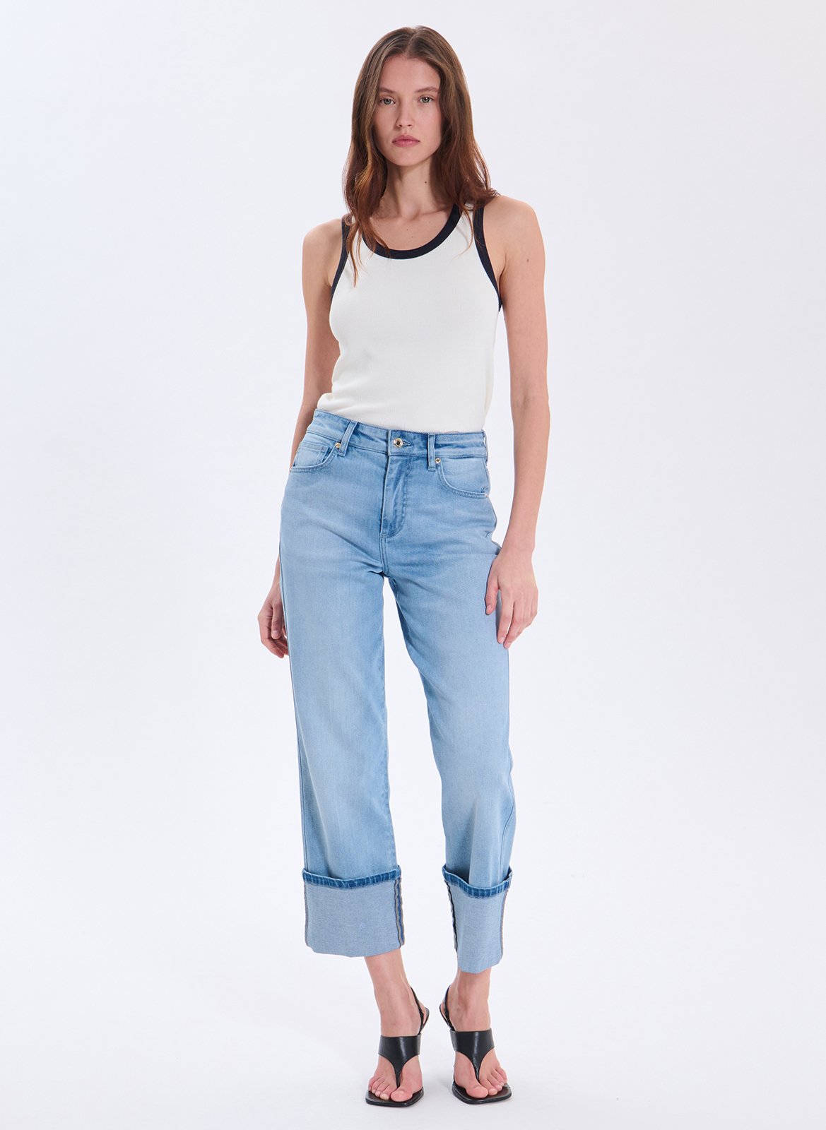 Cotton-blend straight jeans ZAPA Blue