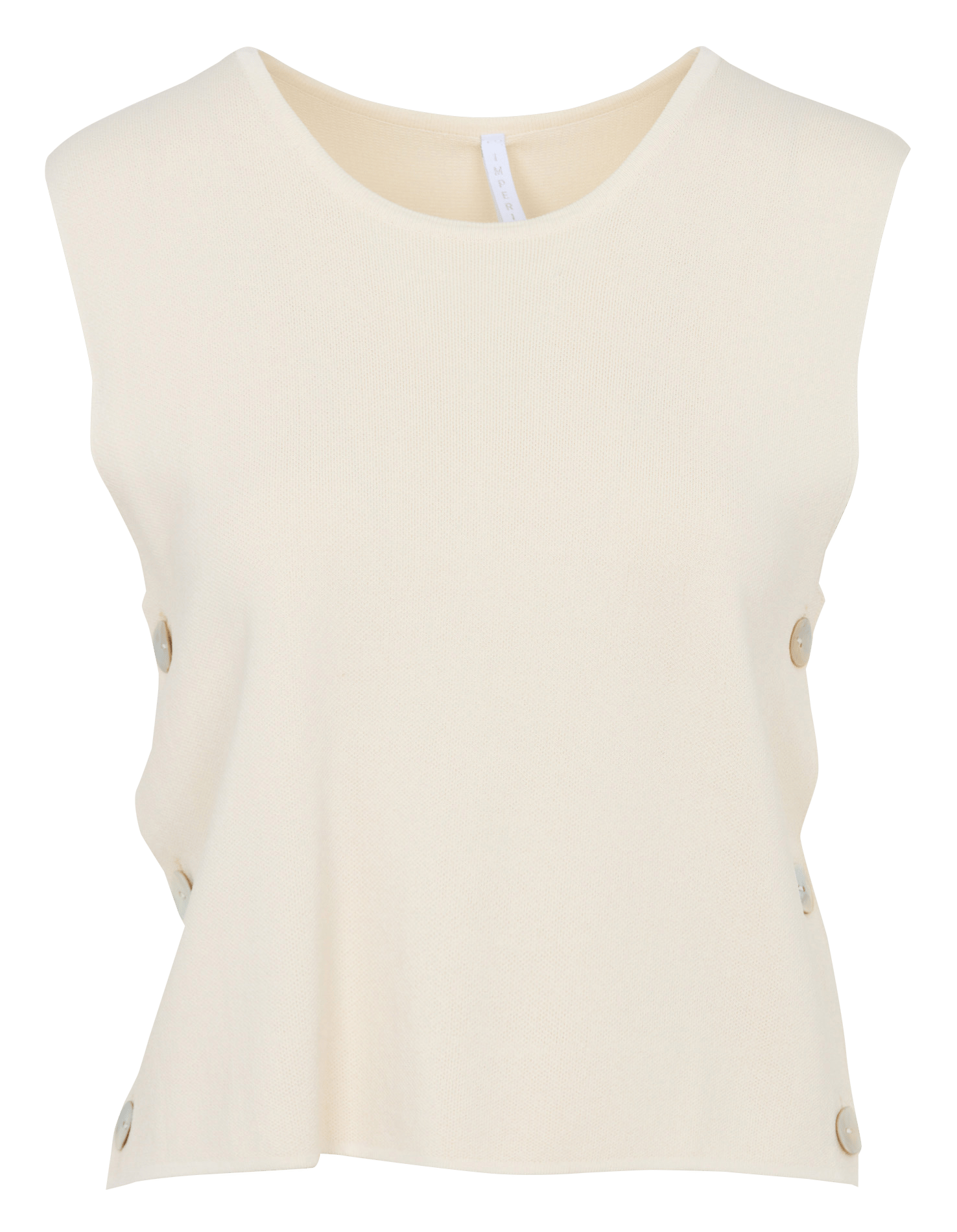 Mouwloze fijngebreide trui IMPERIAL Beige