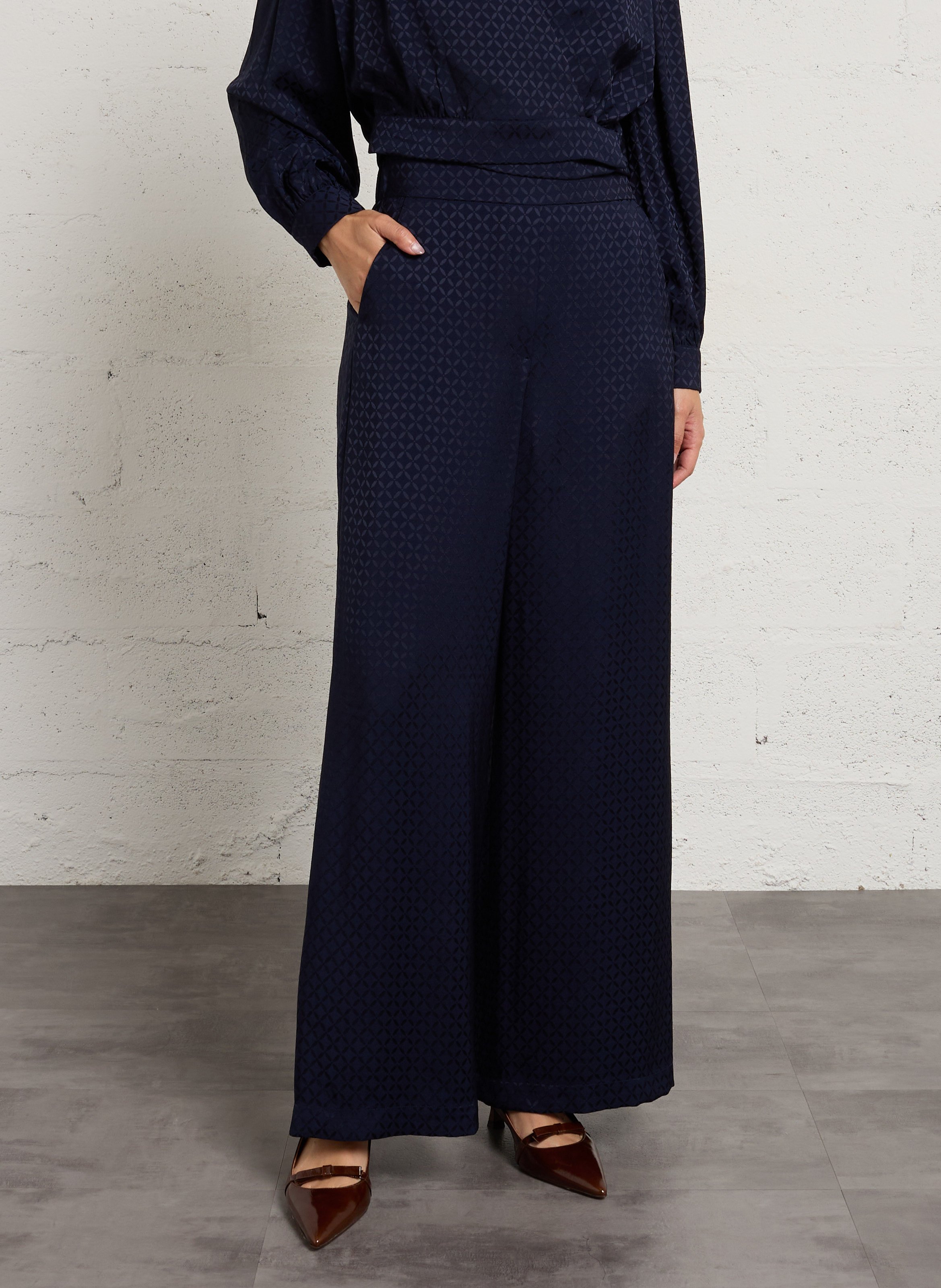Azawood - Weite Hose mit hohem Bund SUNCOO Blau