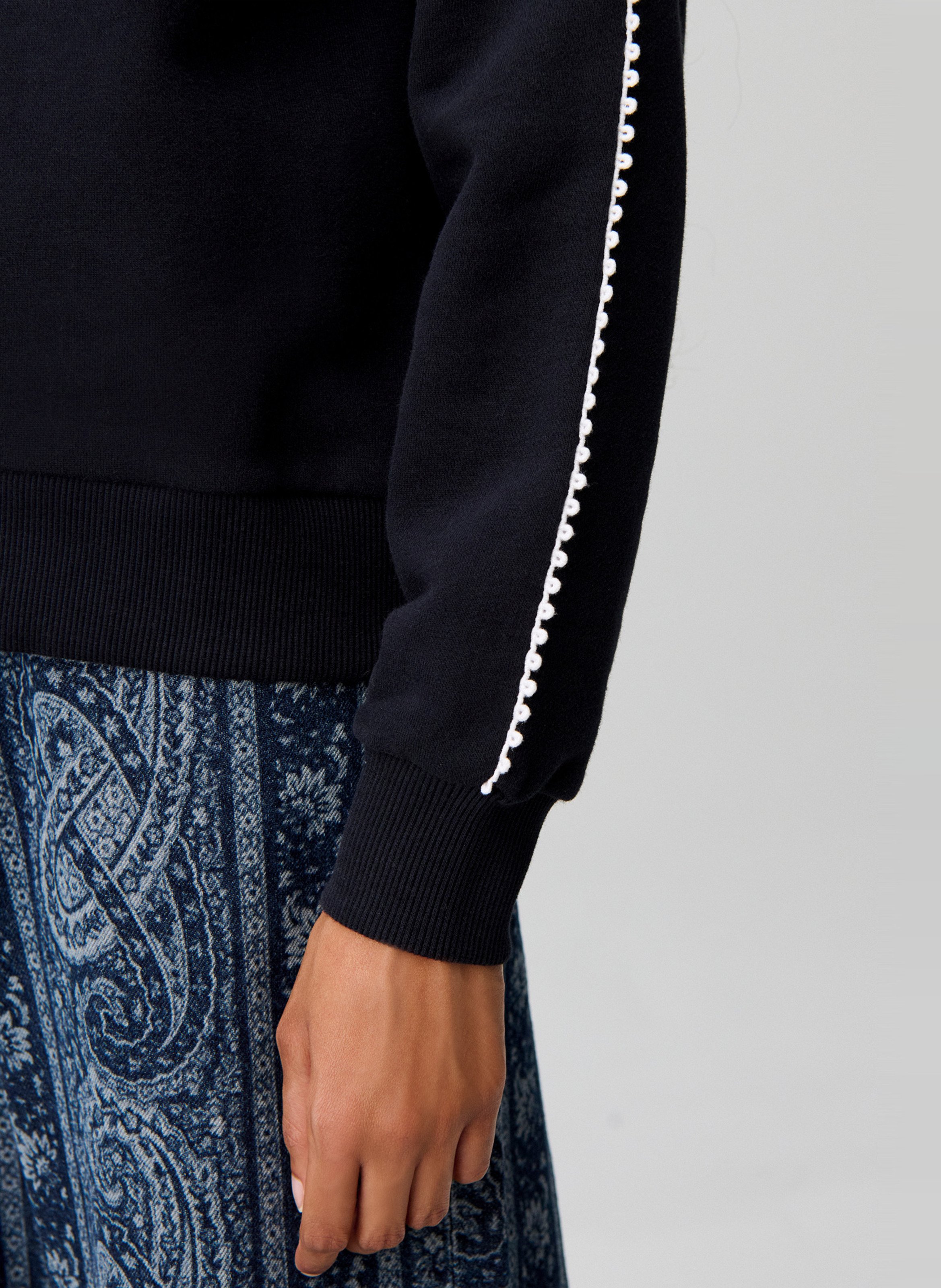 Sweat droit à col rond en coton CLAUDIE PIERLOT Bleu