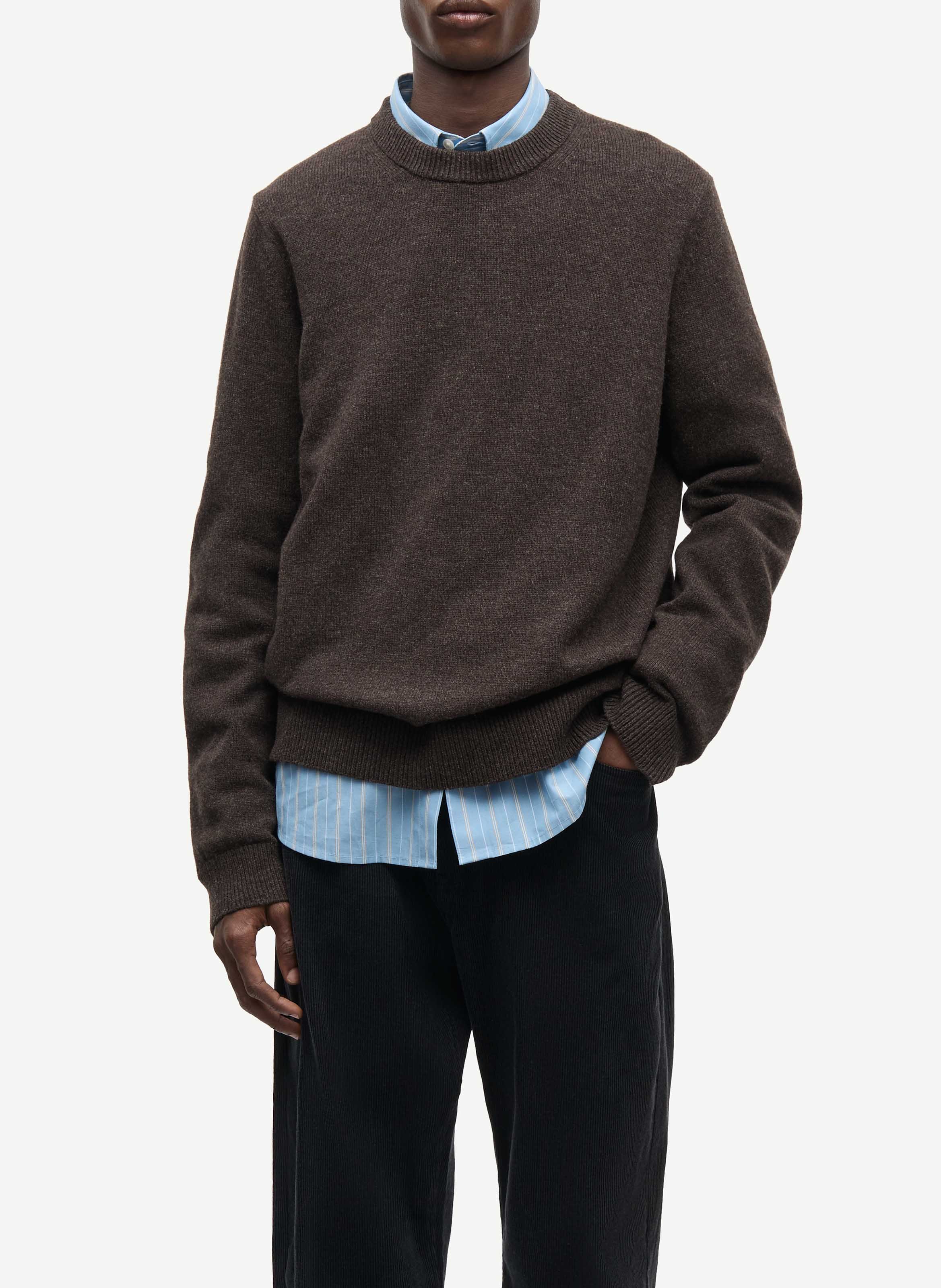 Fine wool sweater SAMSOE SAMSOE Brown