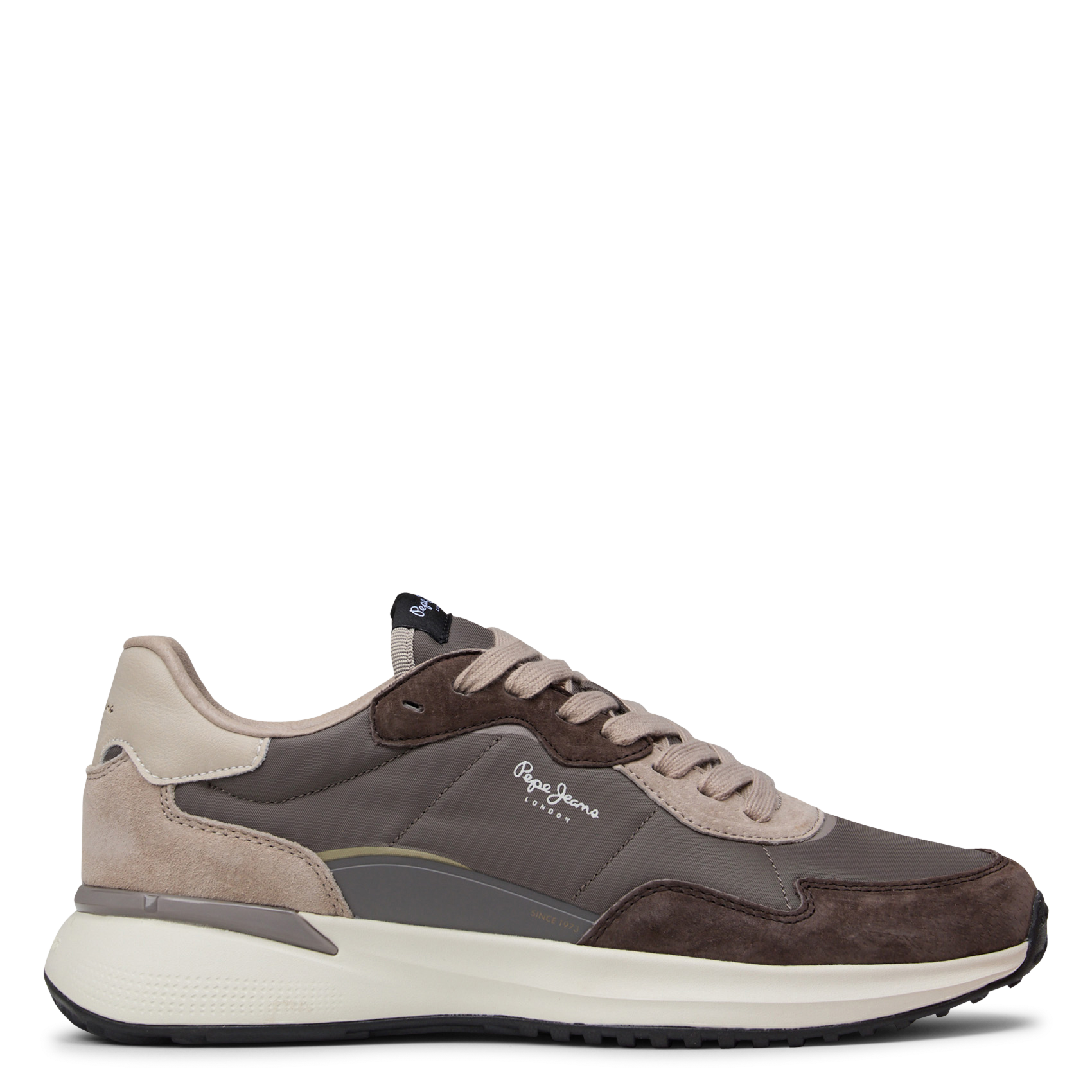Baskets basses en cuir mélangé PEPE JEANS Marron
