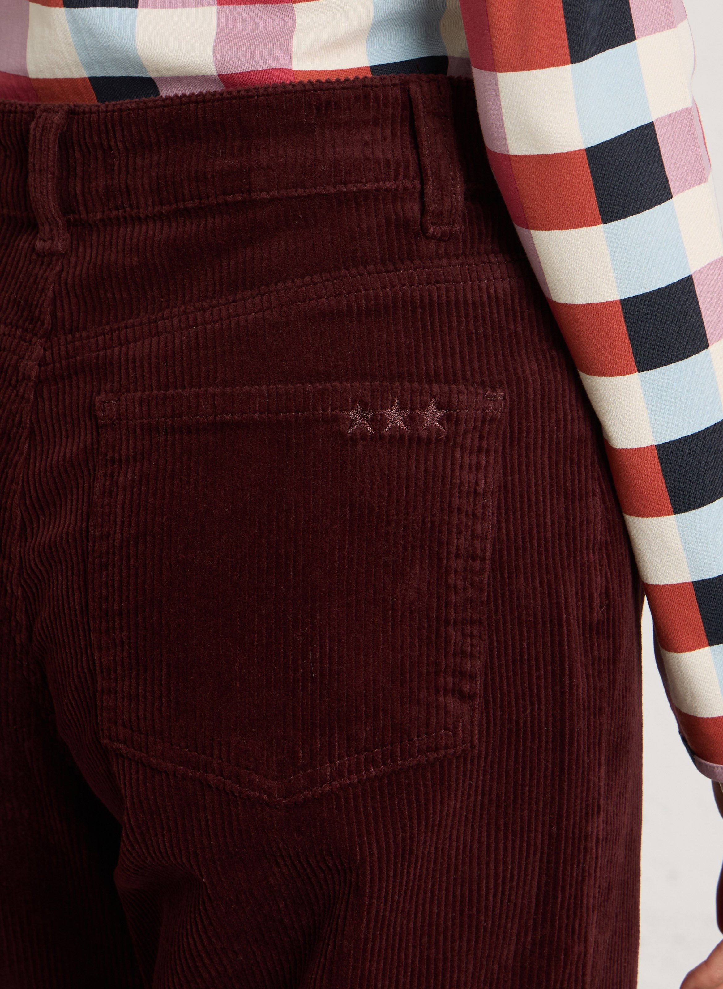 Wijde broek van katoenmix SUD EXPRESS Rood