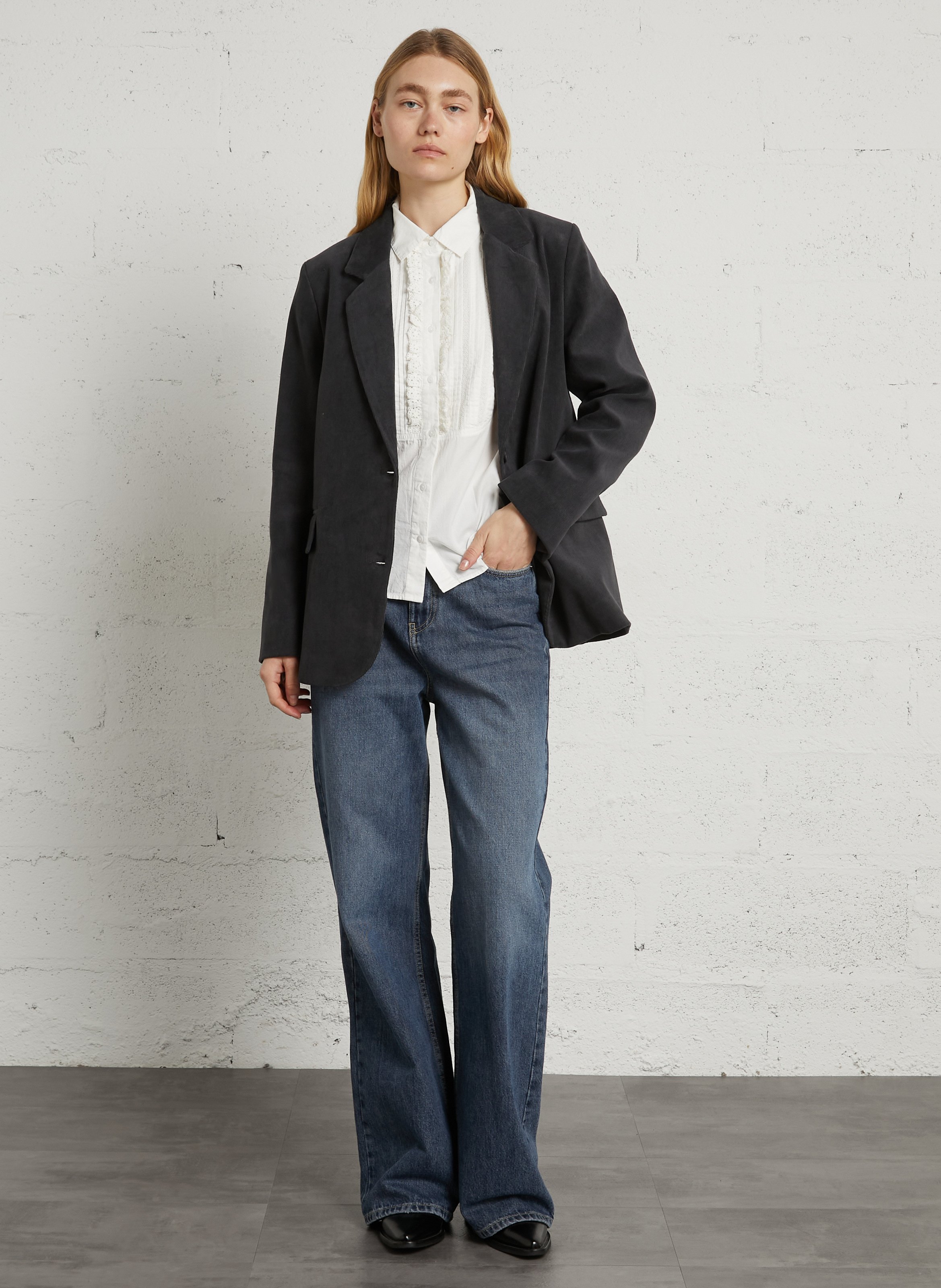 Blazer van corduroy MAISON HOTEL Grijs