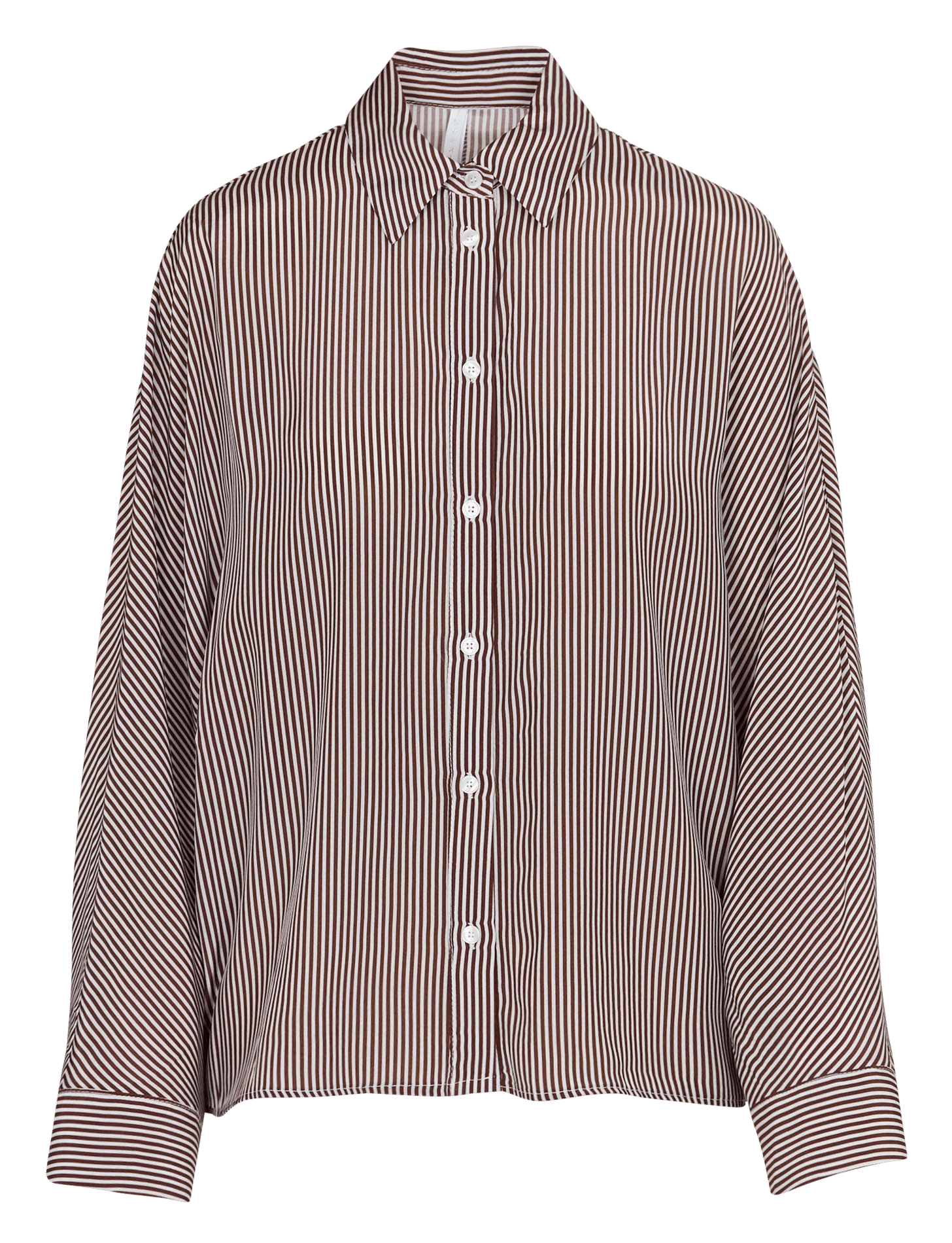 Wijde, gestreepte blouse met klassieke kraag IMPERIAL Wit
