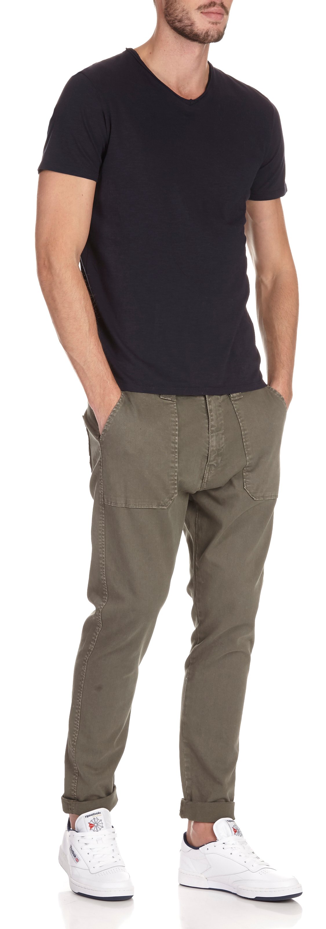 V-neck cotton T-shirt IKKS Blue