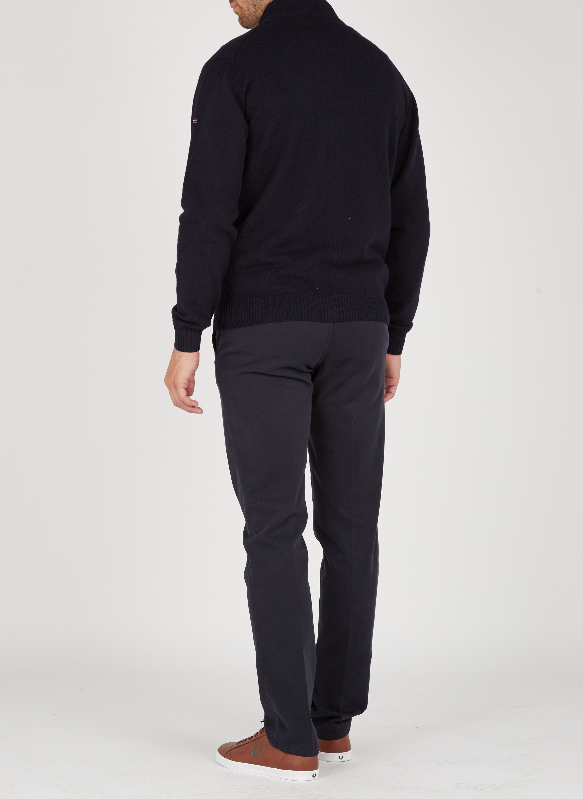 Gilet droit col montant en laine ARMOR LUX Bleu