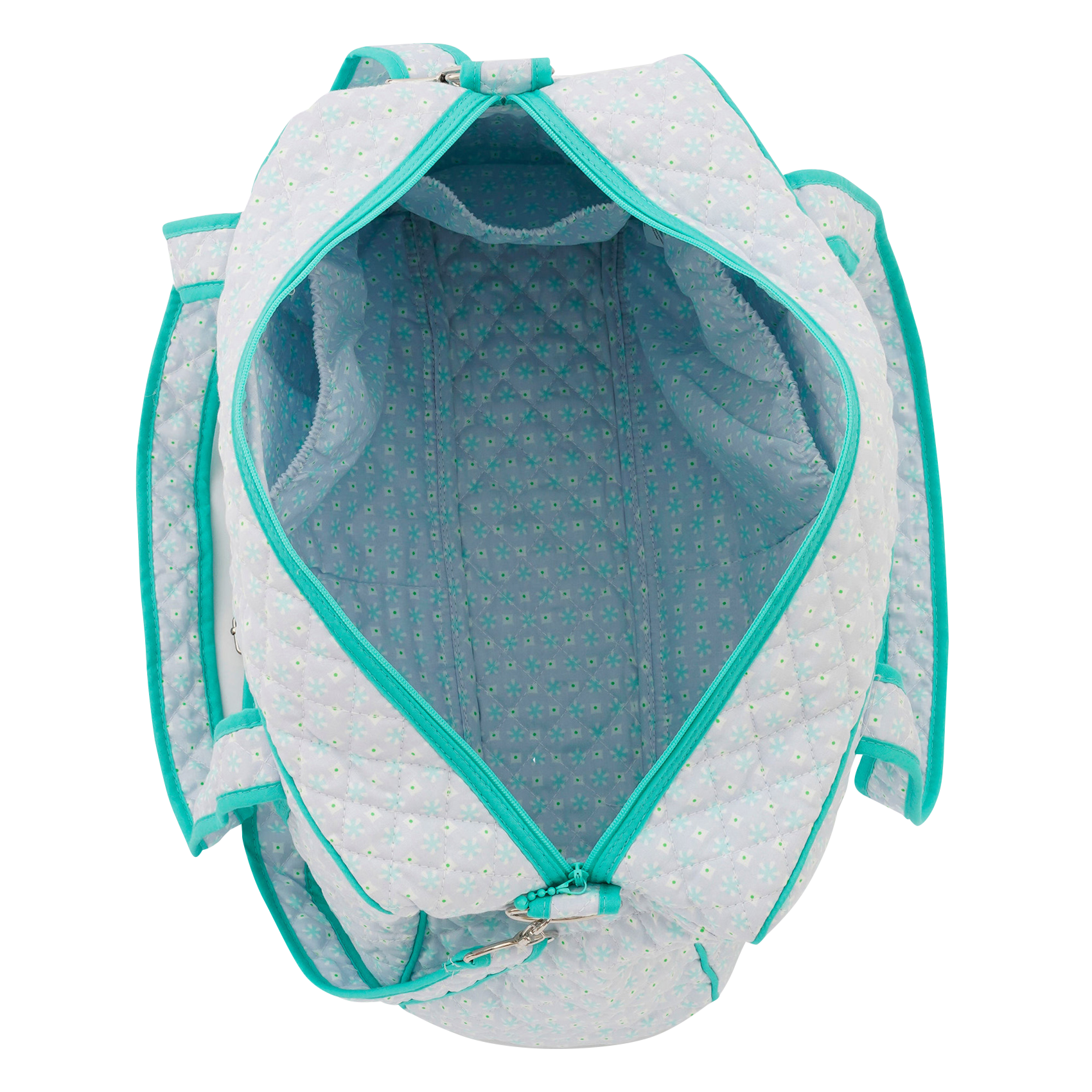 Sac à langer imprimé fleuri en coton  PETIT PAN Bleu