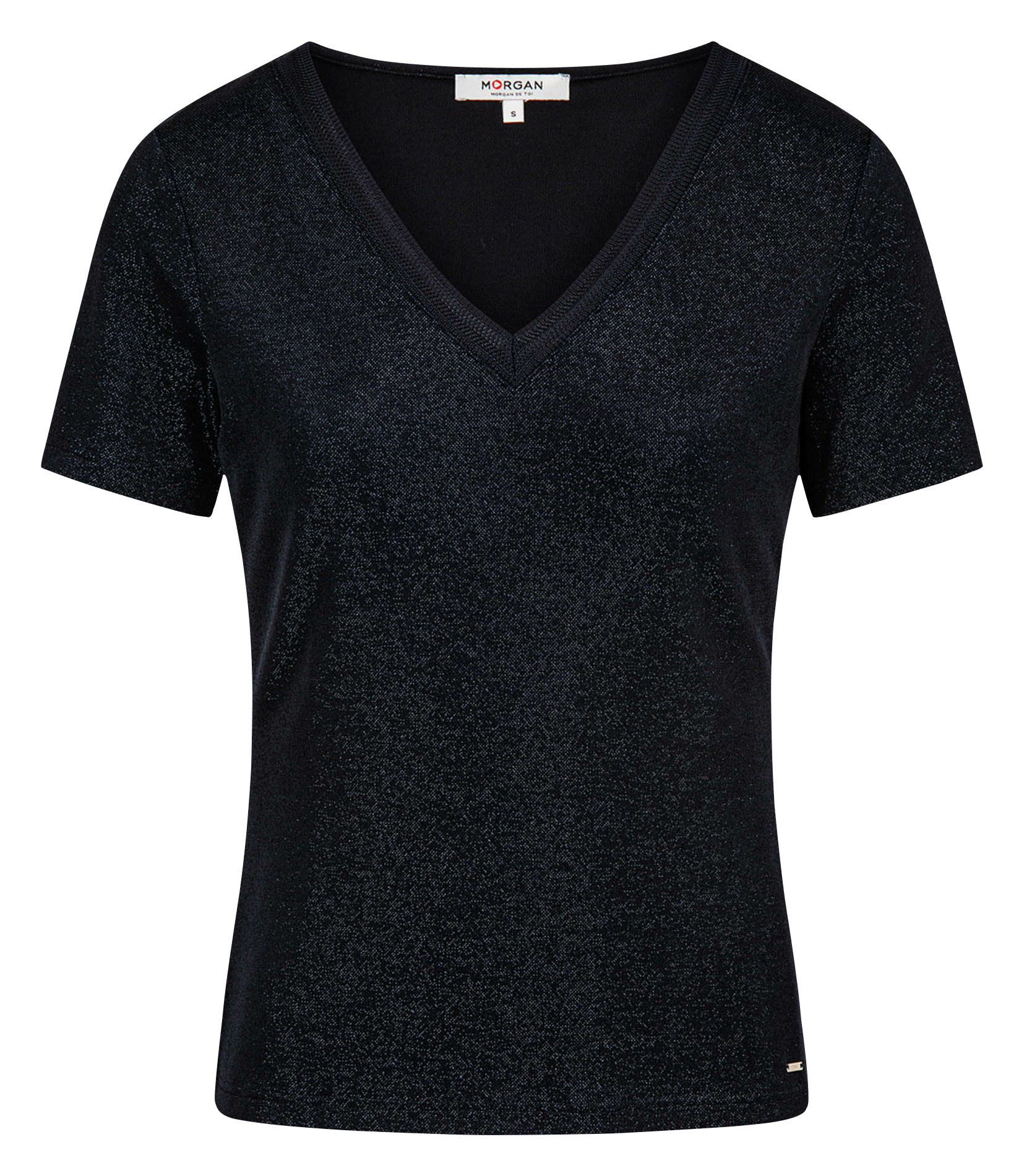 Tee-shirt col V métallisé MORGAN