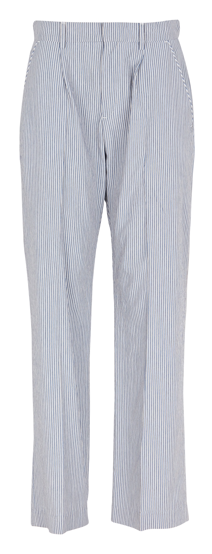 Pantalon droit fluide rayé LAURENCE BRAS Bleu