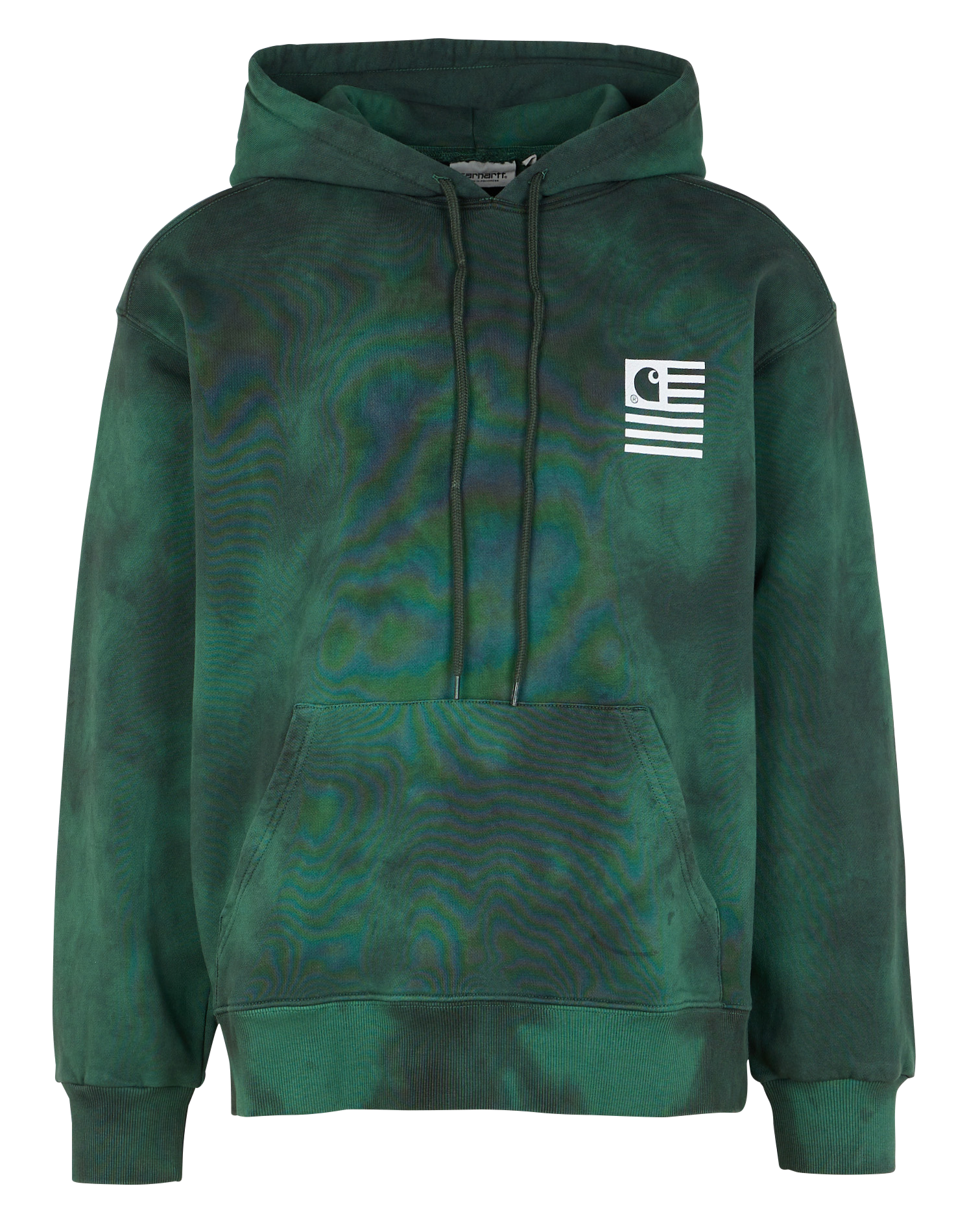 Kapuzensweatshirt aus Baumwolle mit Siebdruck, Regular Fit Grun