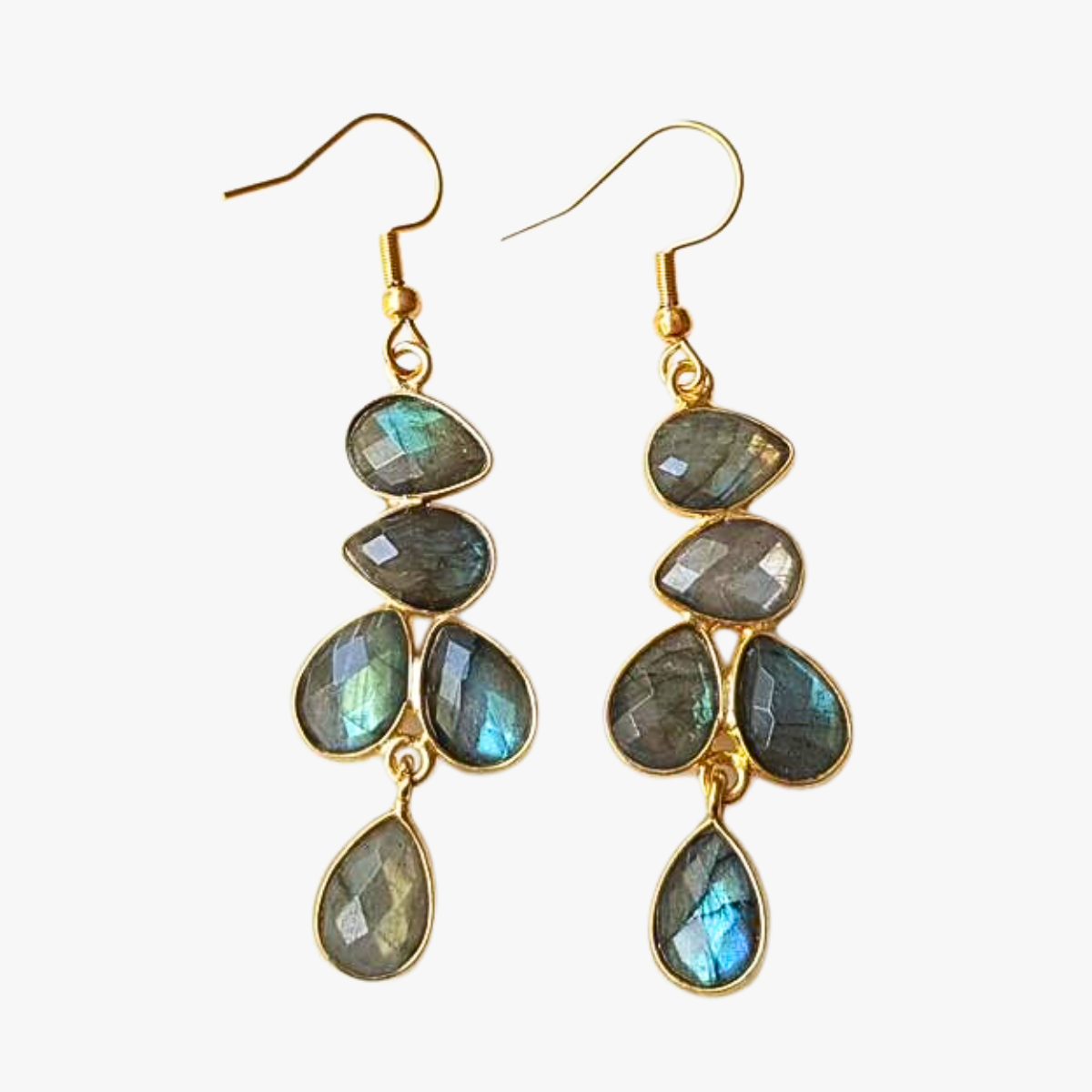 Labradorite earrings GINANDGER Grey