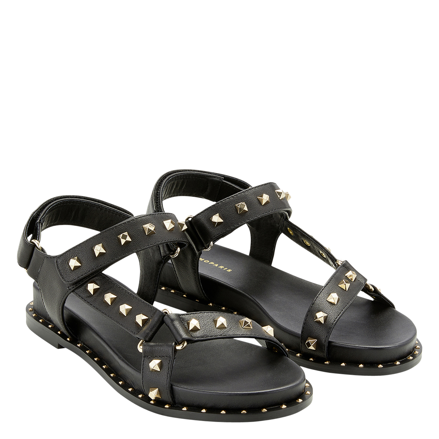 Sandalias planas de piel COSMOPARIS Negro