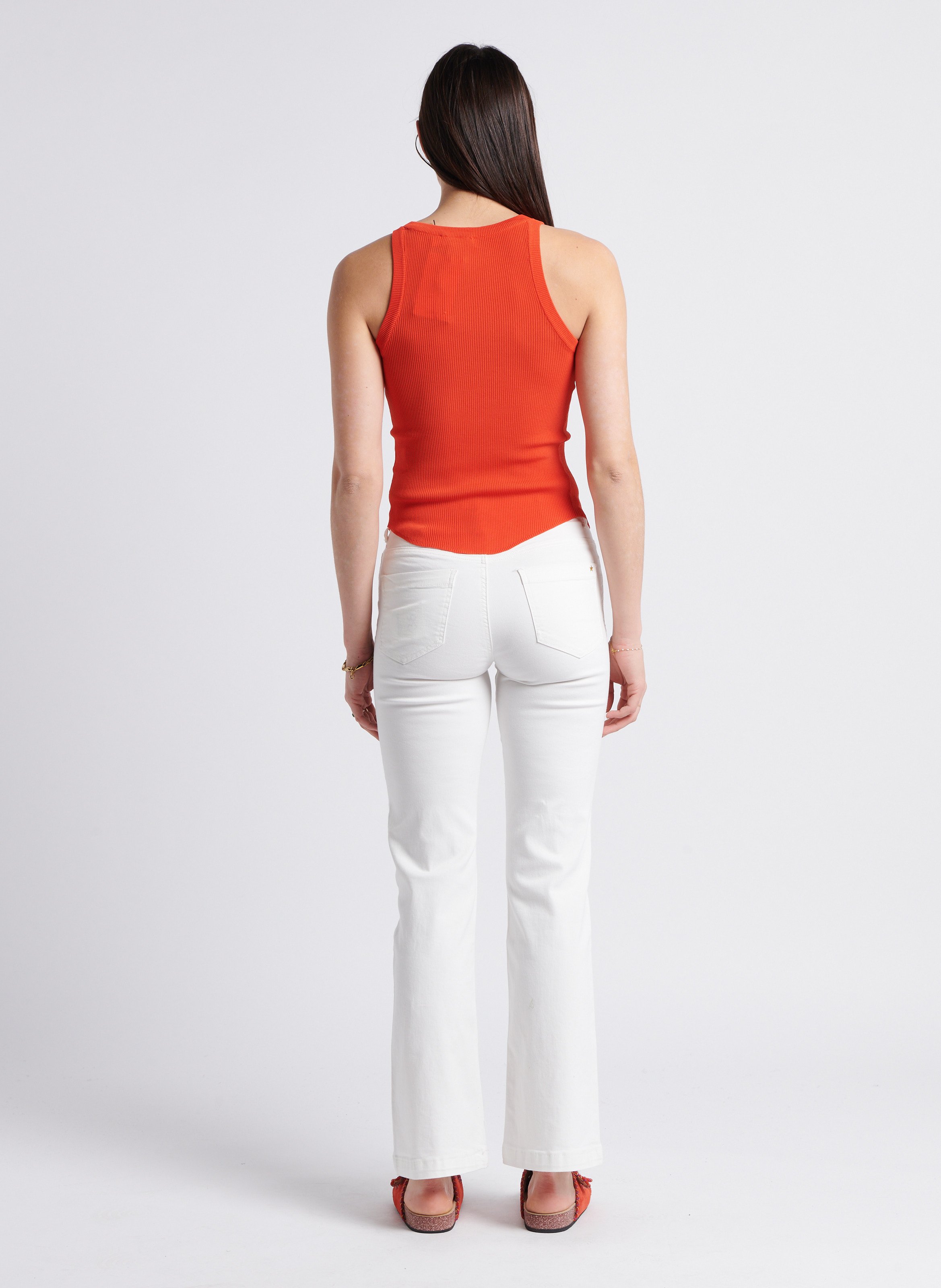 Débardeur à côtes en maille LA PETITE ETOILE Orange