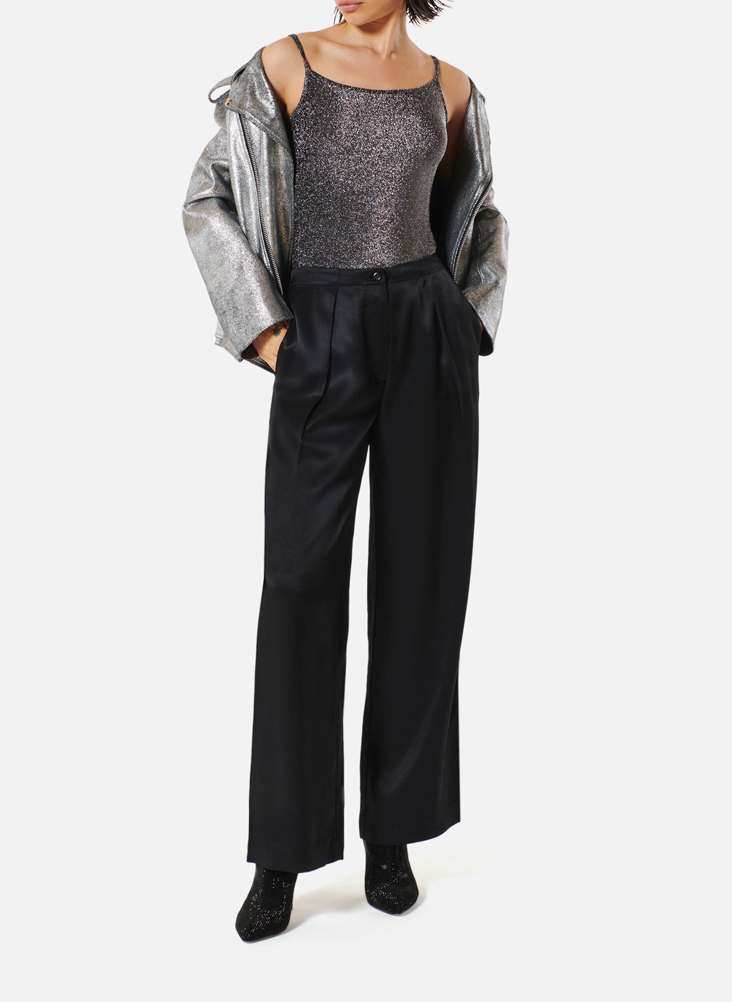 Body met ronde hals en pailletten KARMA KOMA Zilver