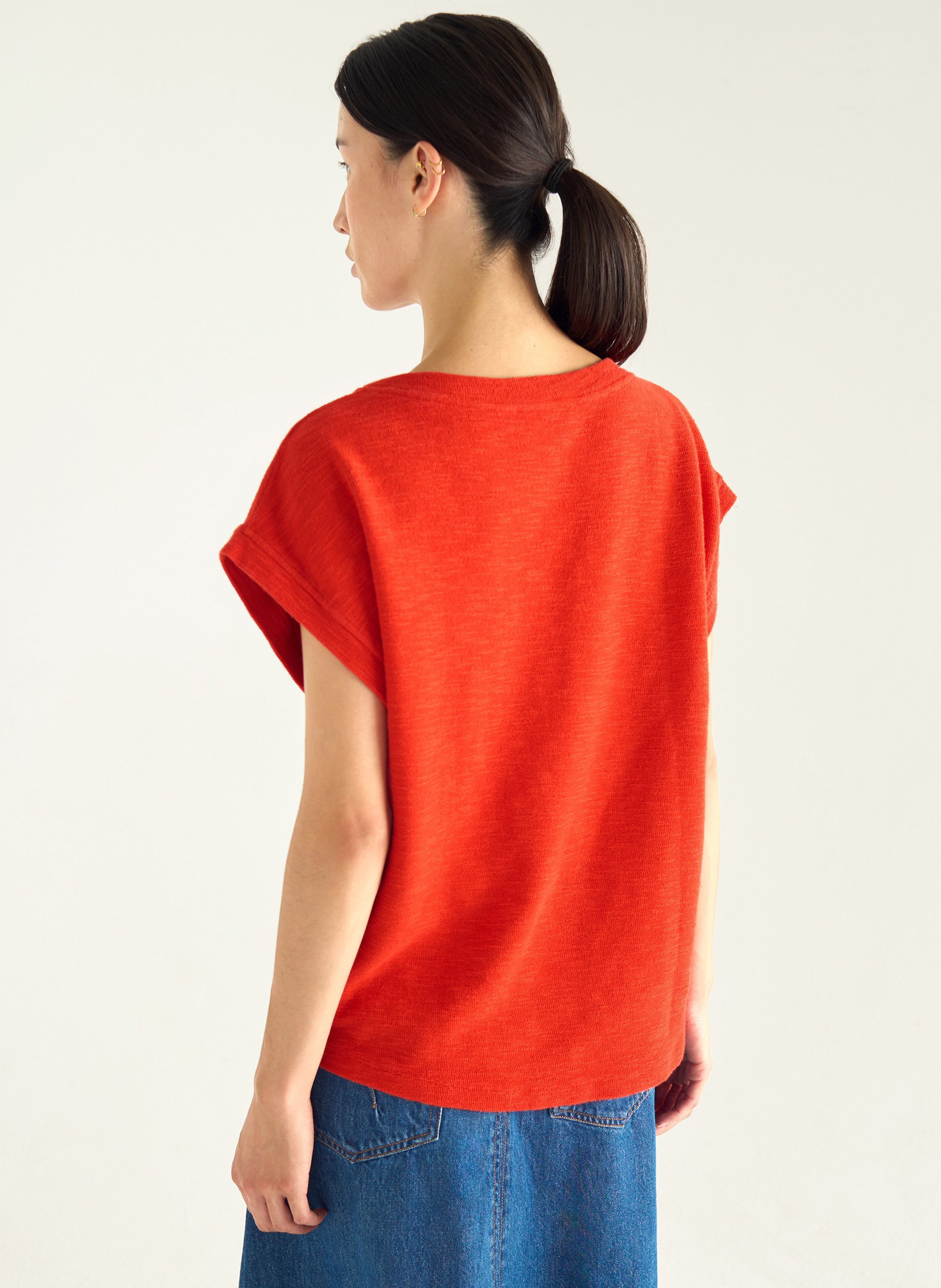 Basic cotton-mix T-shirt ACOTE Red