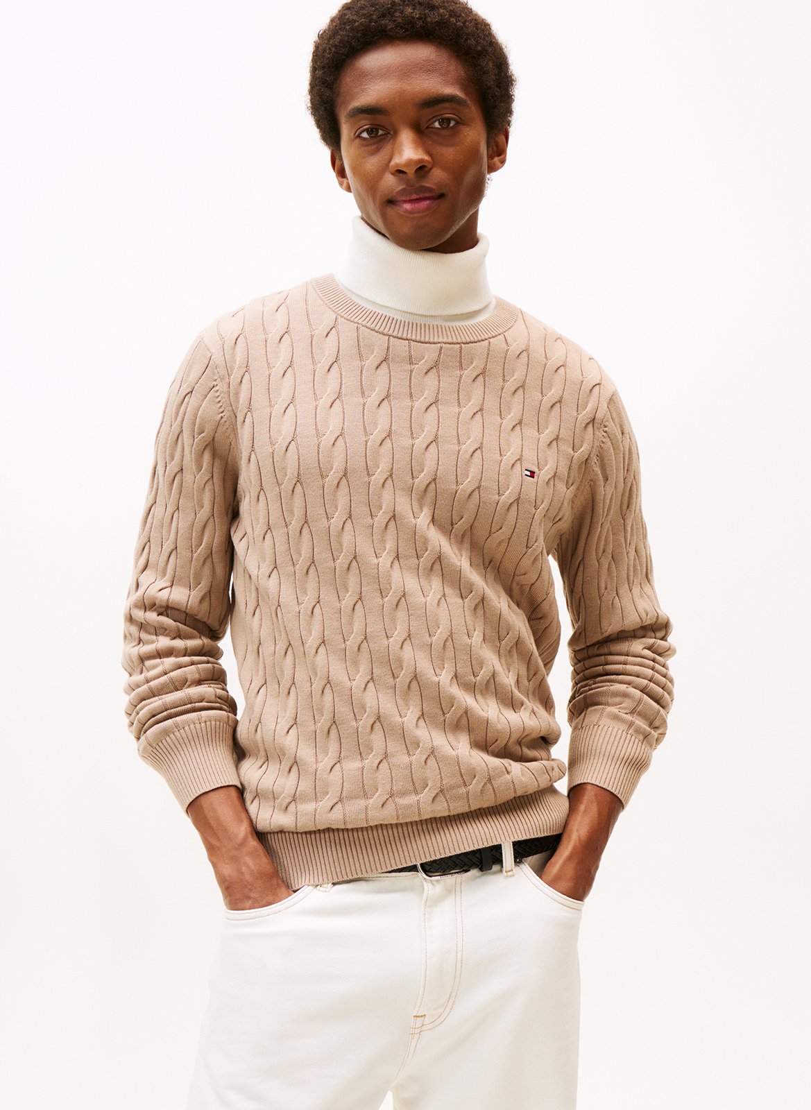 Straight round-neck cotton organic sweater TOMMY HILFIGER