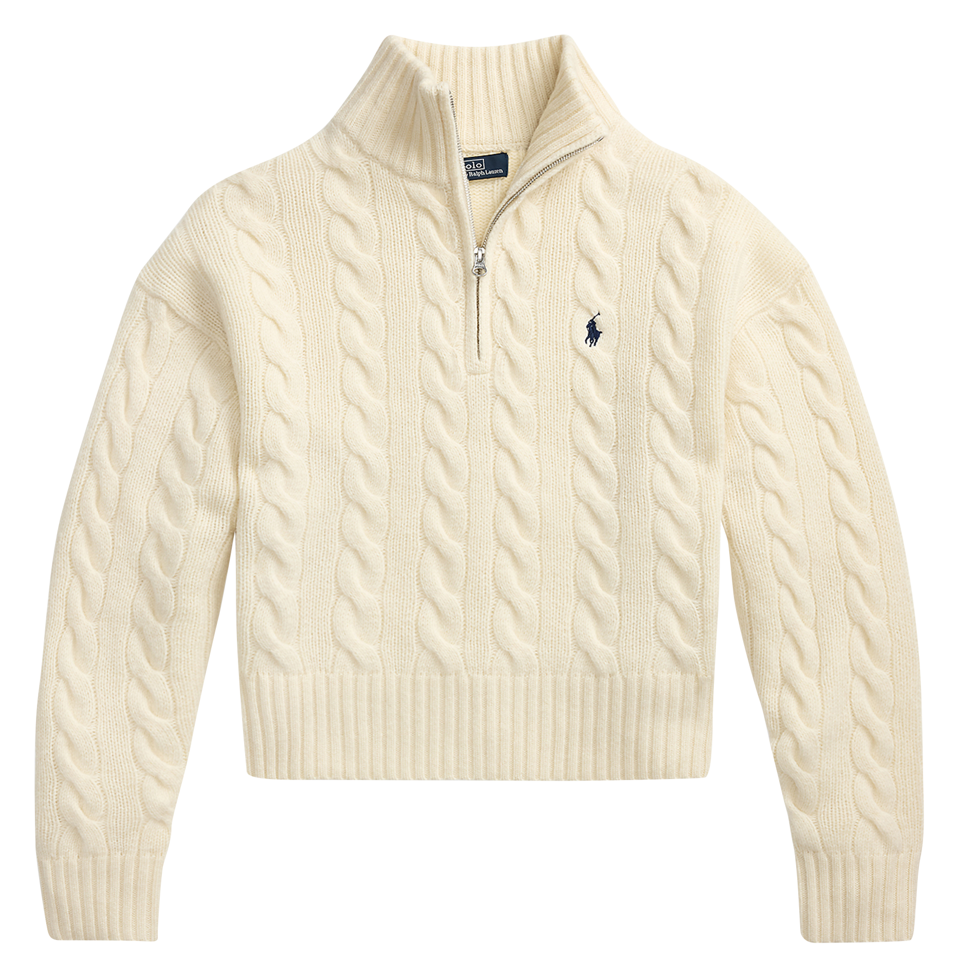 Pull col montant en laine et en cachemire POLO RALPH LAUREN Blanc
