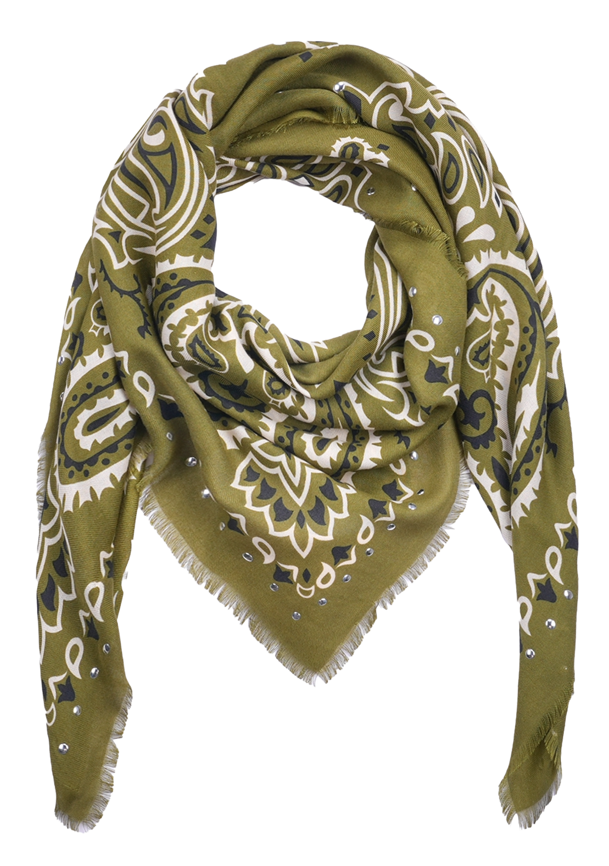 Bandana print scarf WILD Khaki
