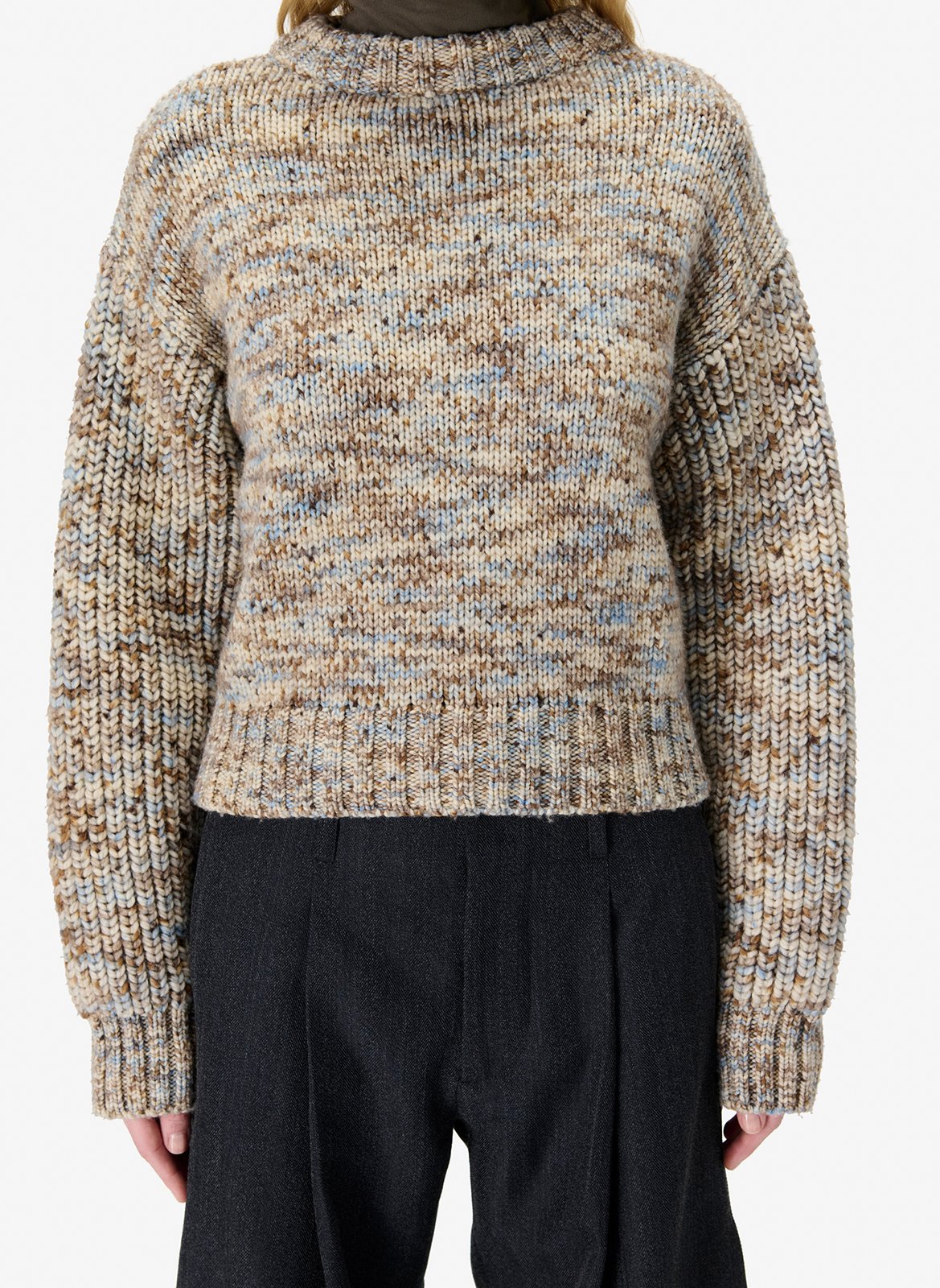 Pull droit col rond en laine IRO Beige