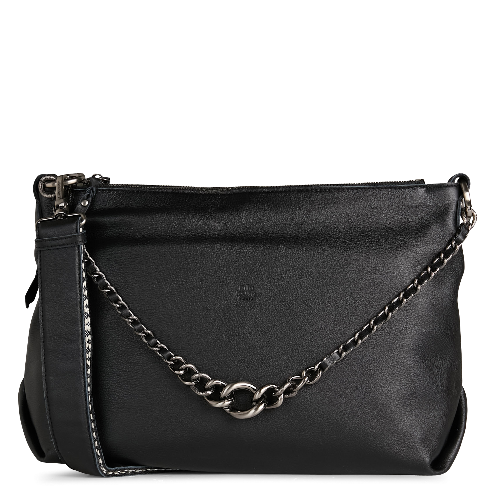 Bowlingtas van nerfleer met rits MILA LOUISE Zwart