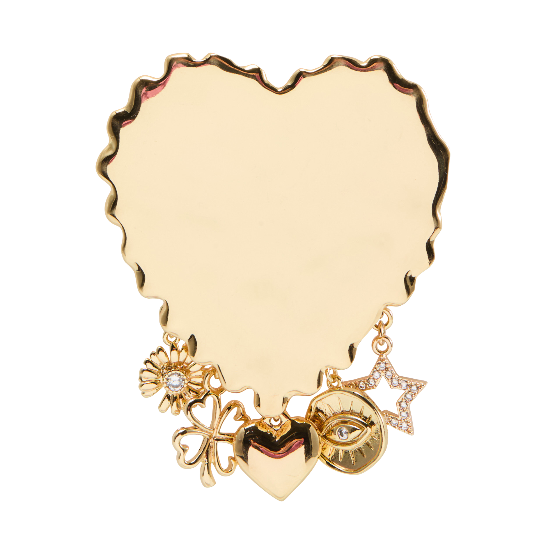 Broche hart van messing DES PETITS HAUTS Goudkleurig