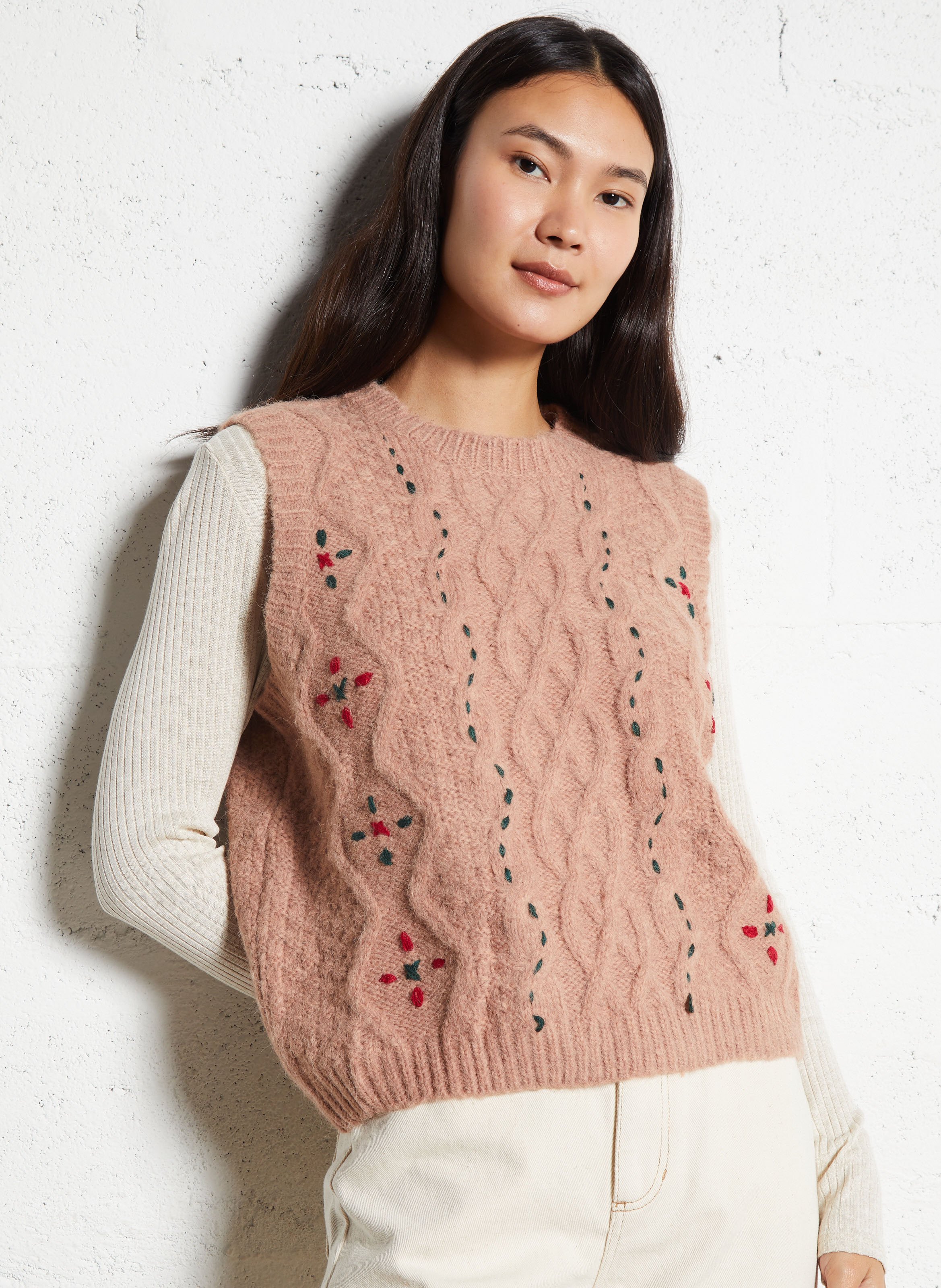 Ärmelloses Oversize-Pullover THE KORNER Rosa