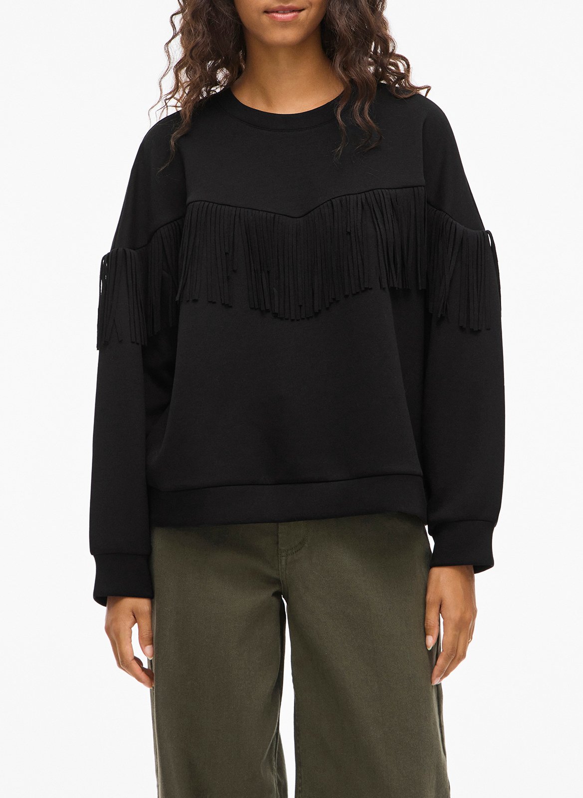 Oversized sweatshirt in mixed recycled fibers VILA Black