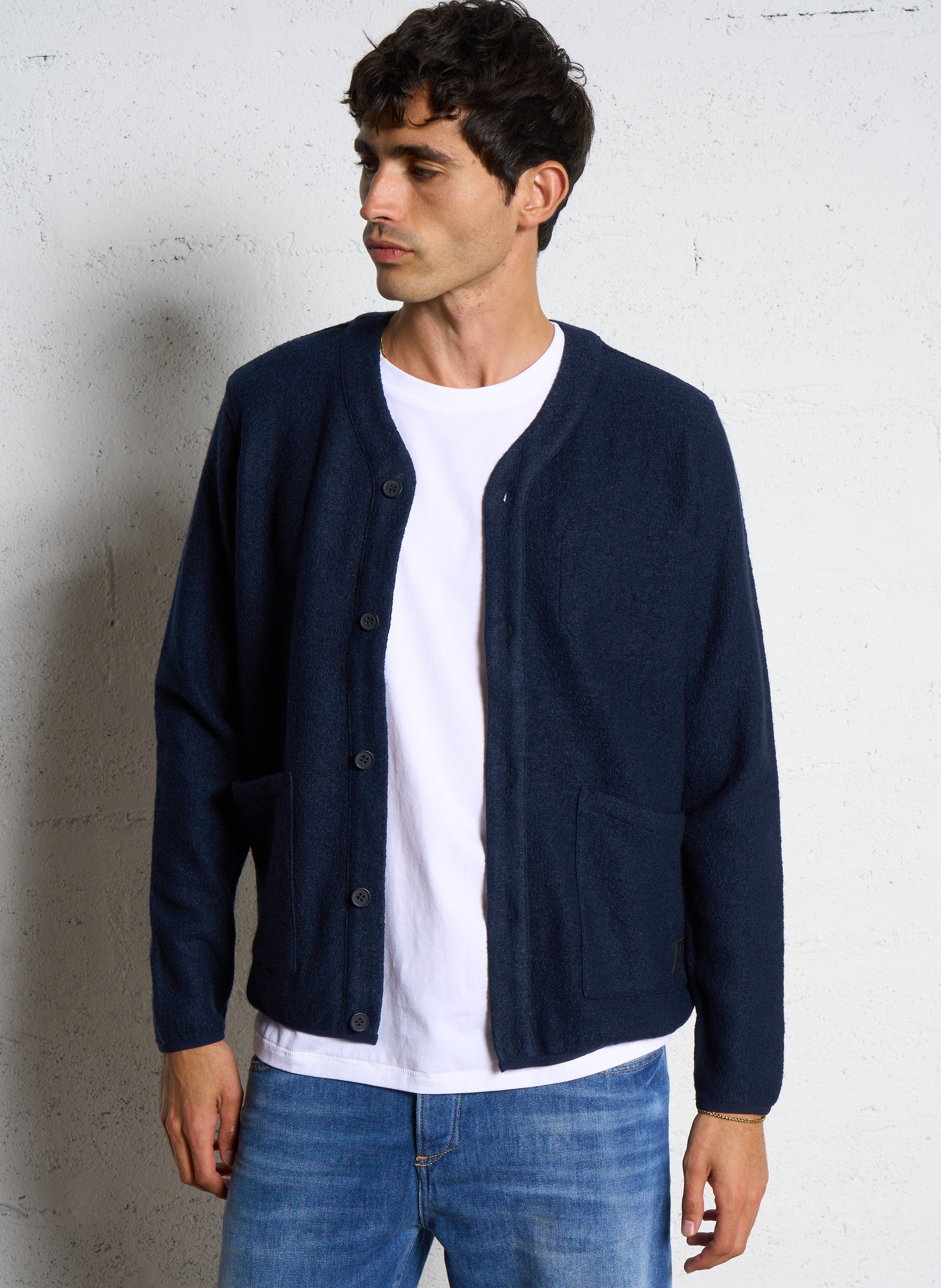 Gilet oversize scollo a V LE TEMPS DES CERISES Blu