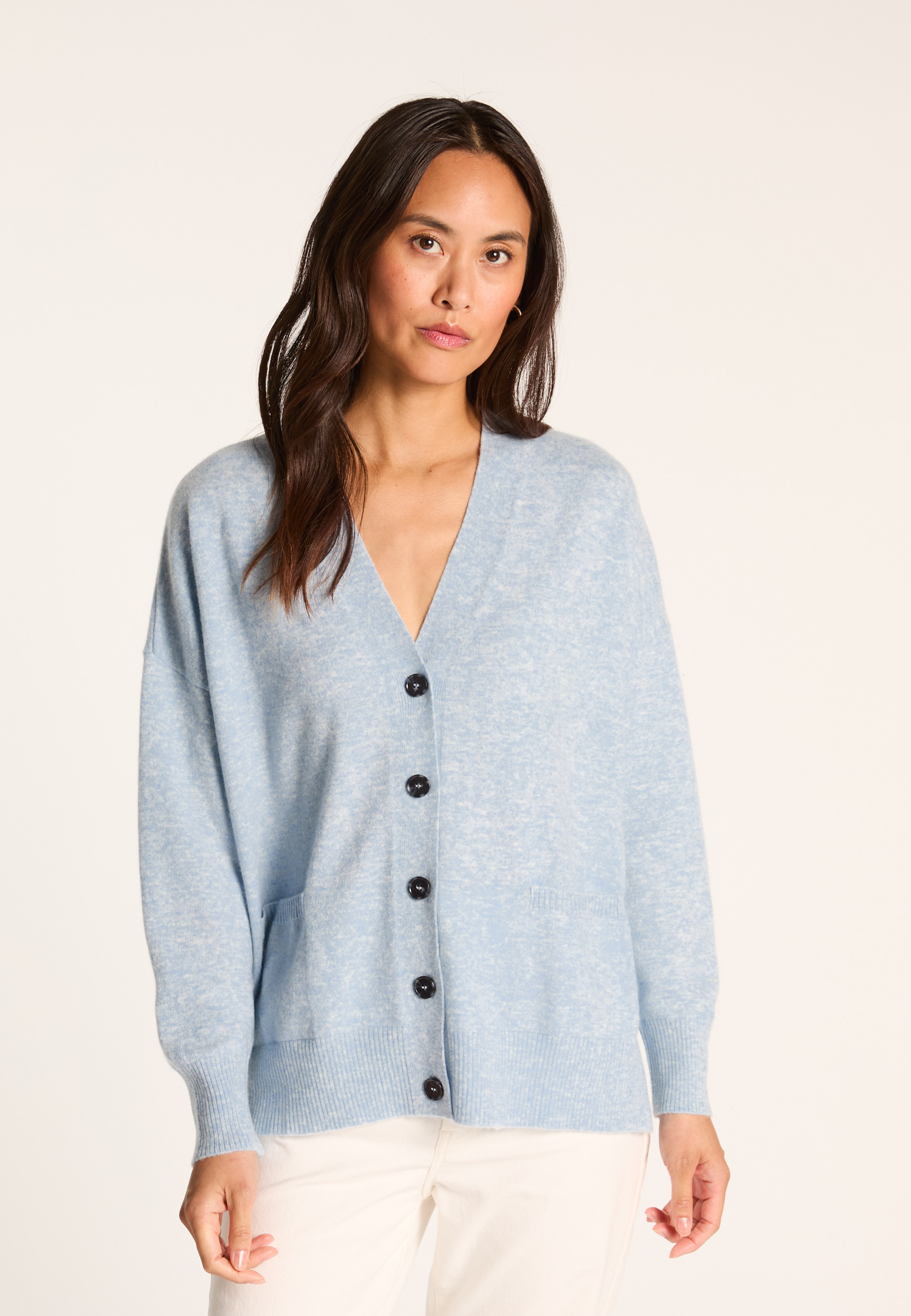 Buttoned cashmere cardigan MAISON MONTAGUT Blue