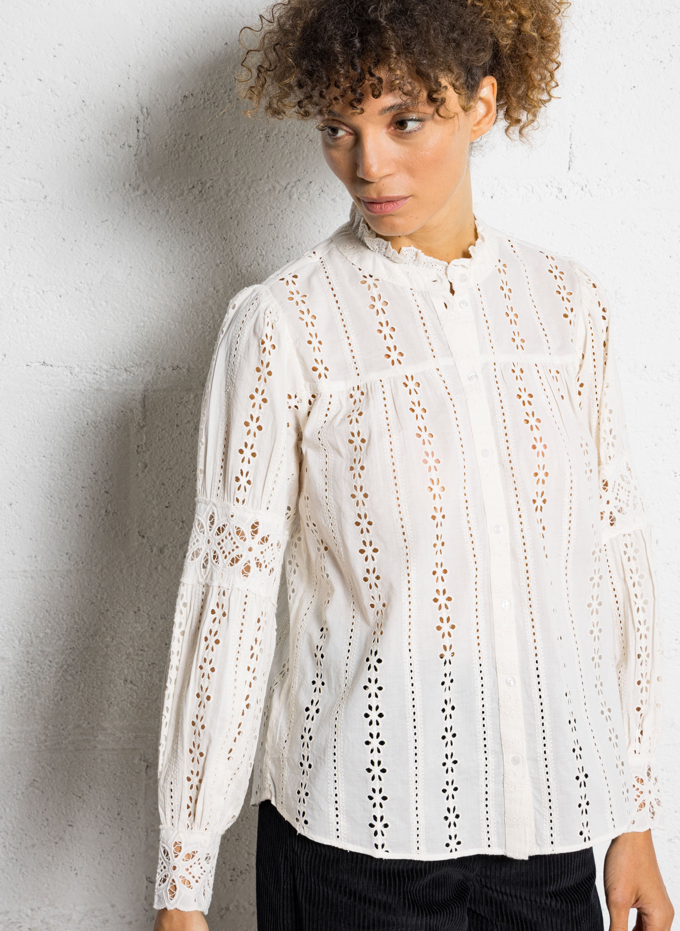 Hoge hals katoenen overhemd SUD EXPRESS