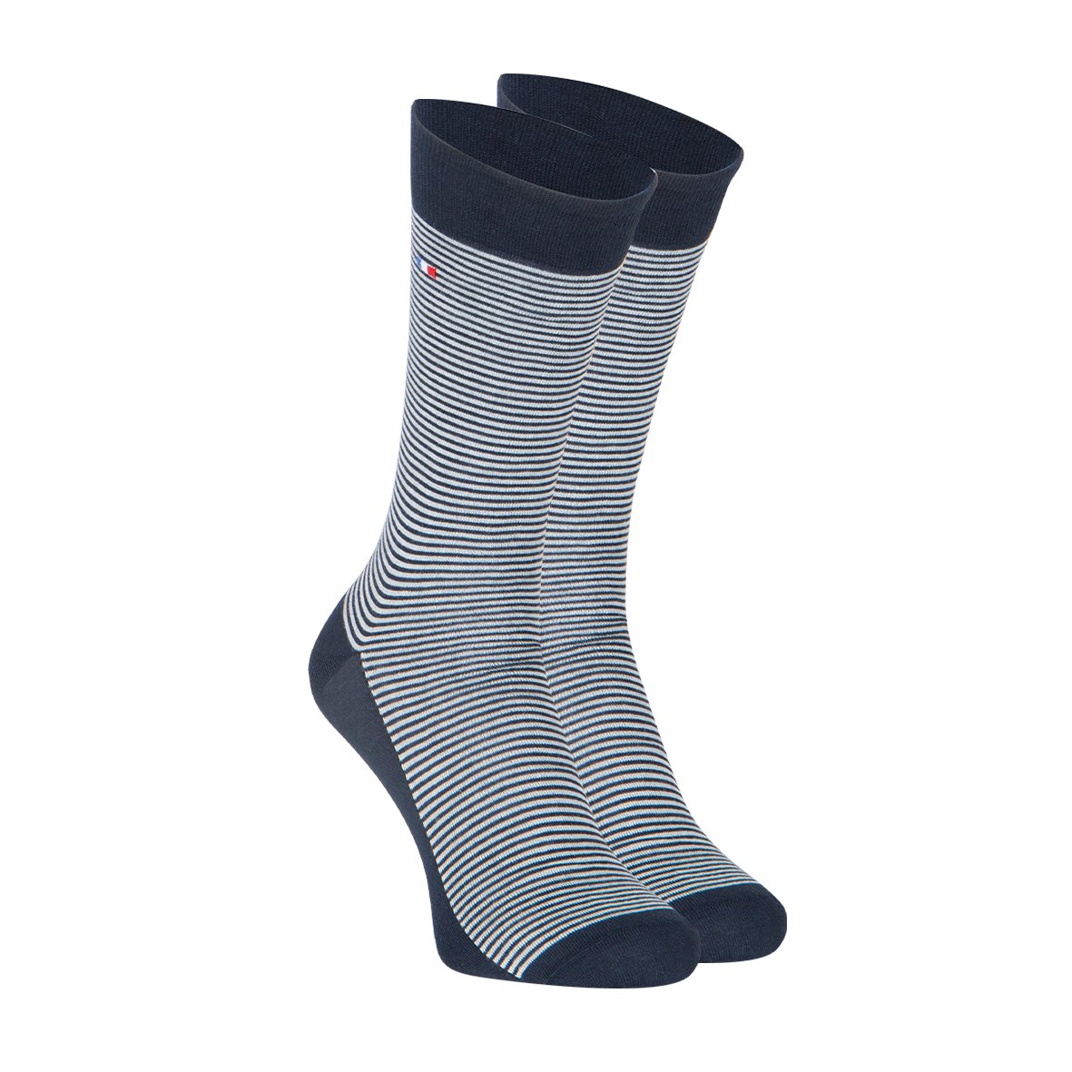 Mid-calf socks made of combed cotton, made in France. EMINENCE Blue