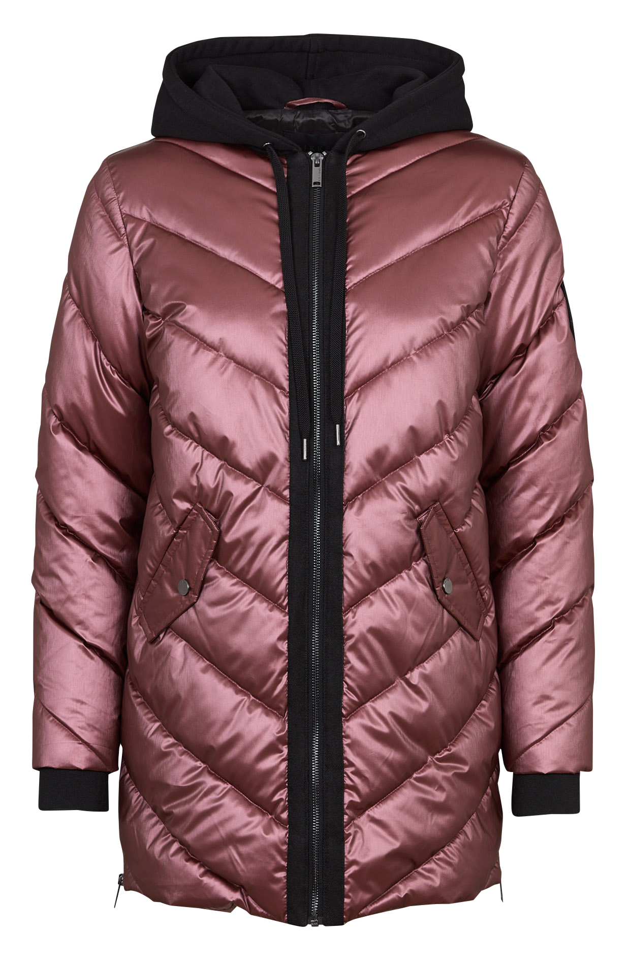 Quilted straight down jacket IKKS Brown