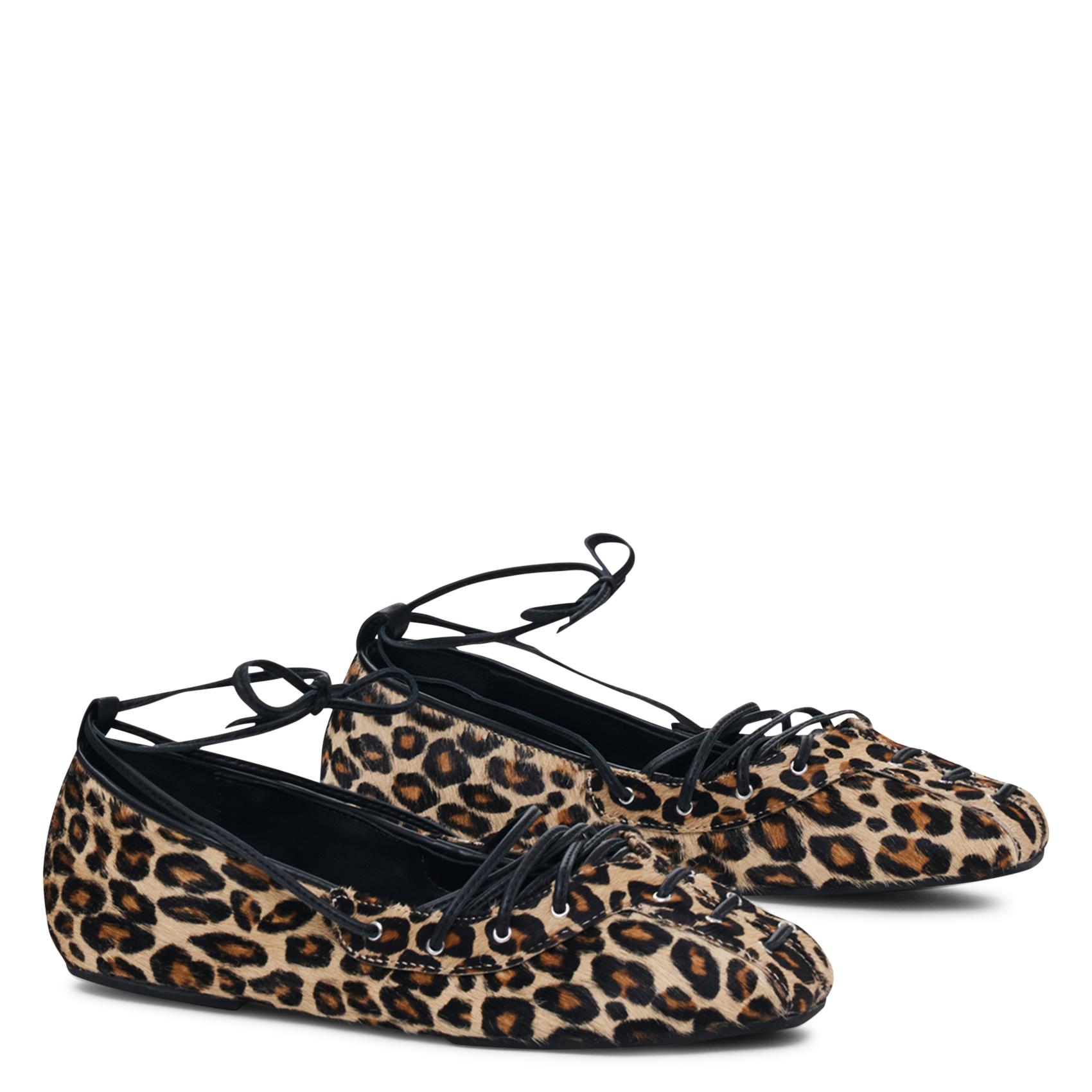 Printed pony leather ballerina flats DESIGUAL Black