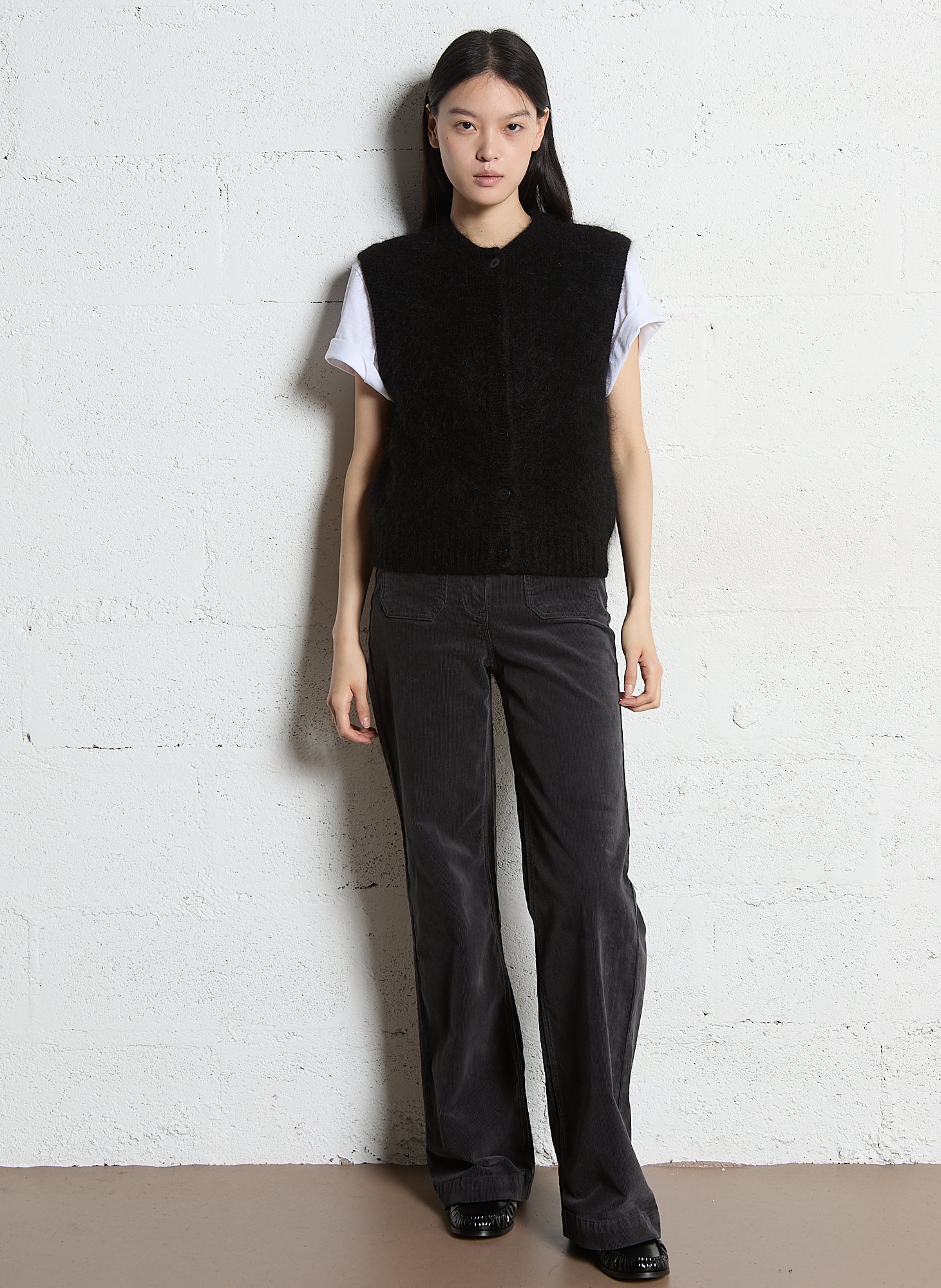 Straight mohair-blend cardigan MAISON 123 Black