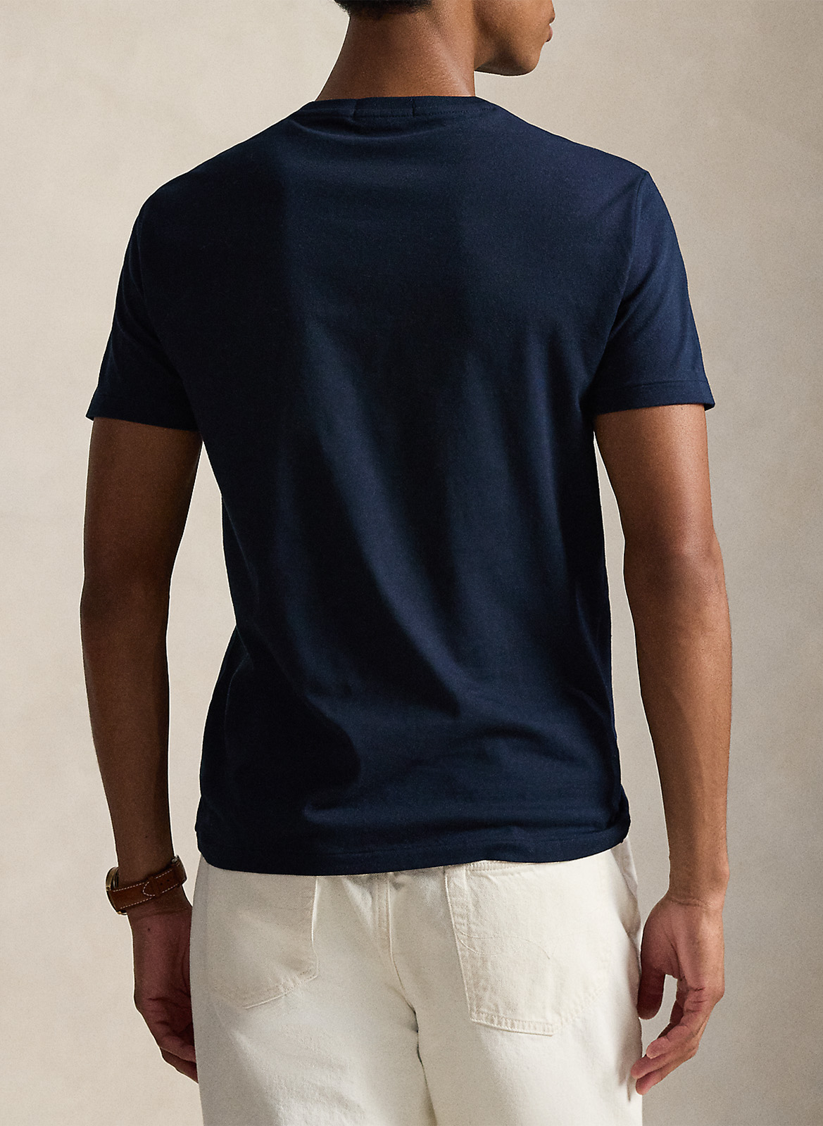 Tee-shirt droit col rond en coton POLO RALPH LAUREN Bleu