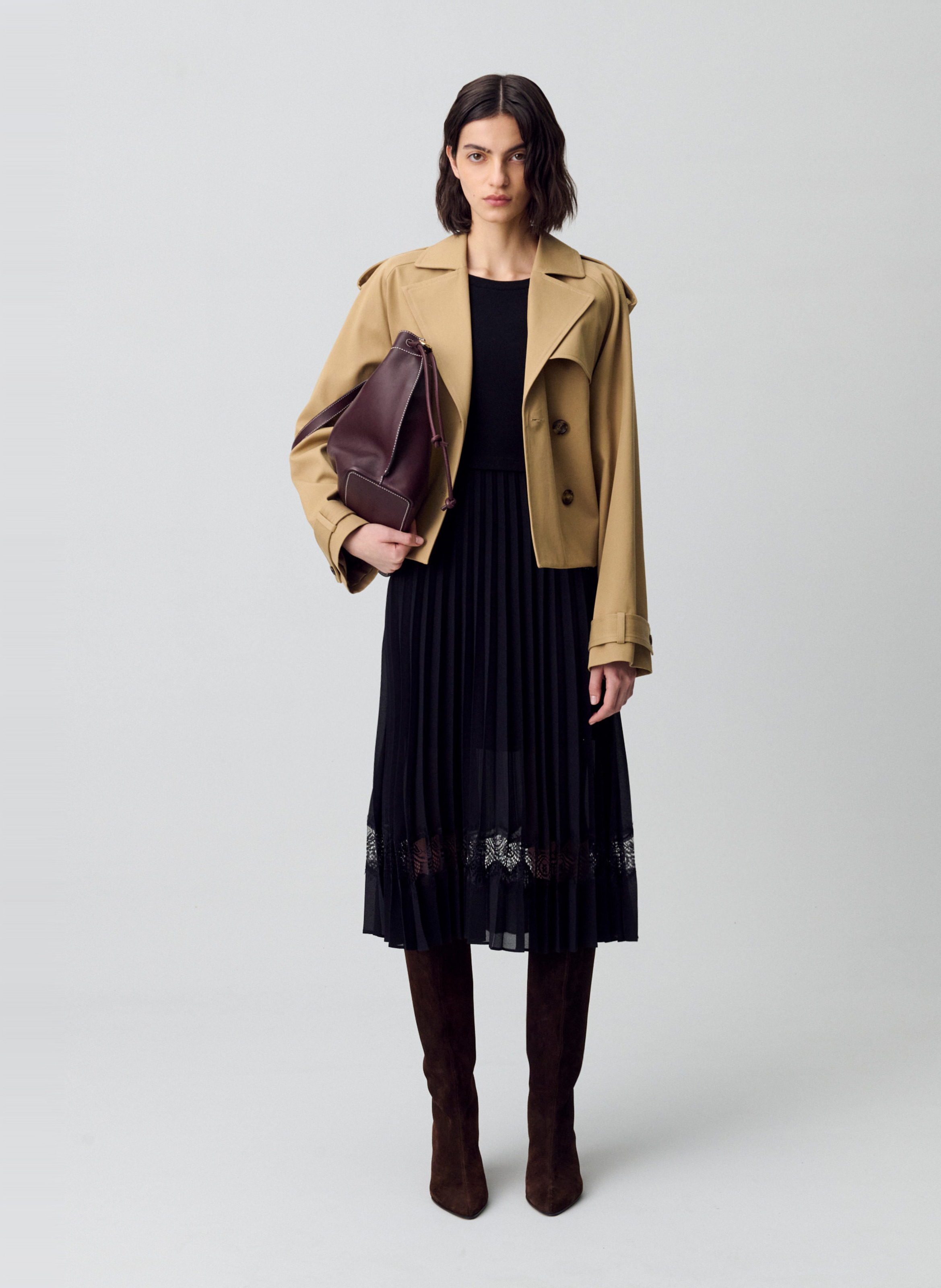 Robe midi bi-matière CLAUDIE PIERLOT Noir