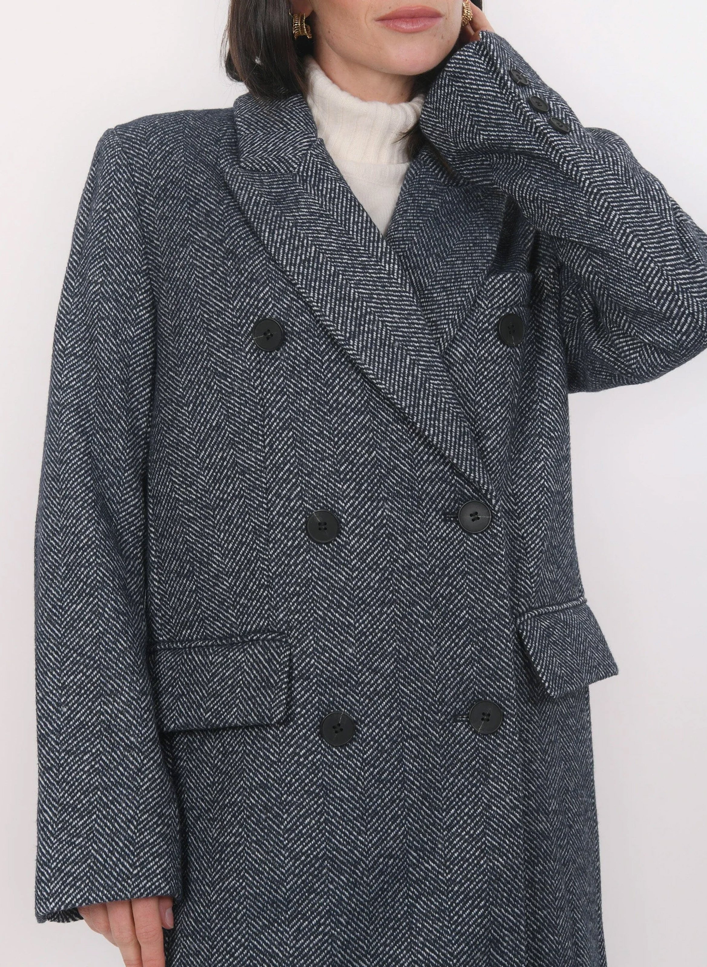 Abrigo con cuello sastre KOOKAI Azul