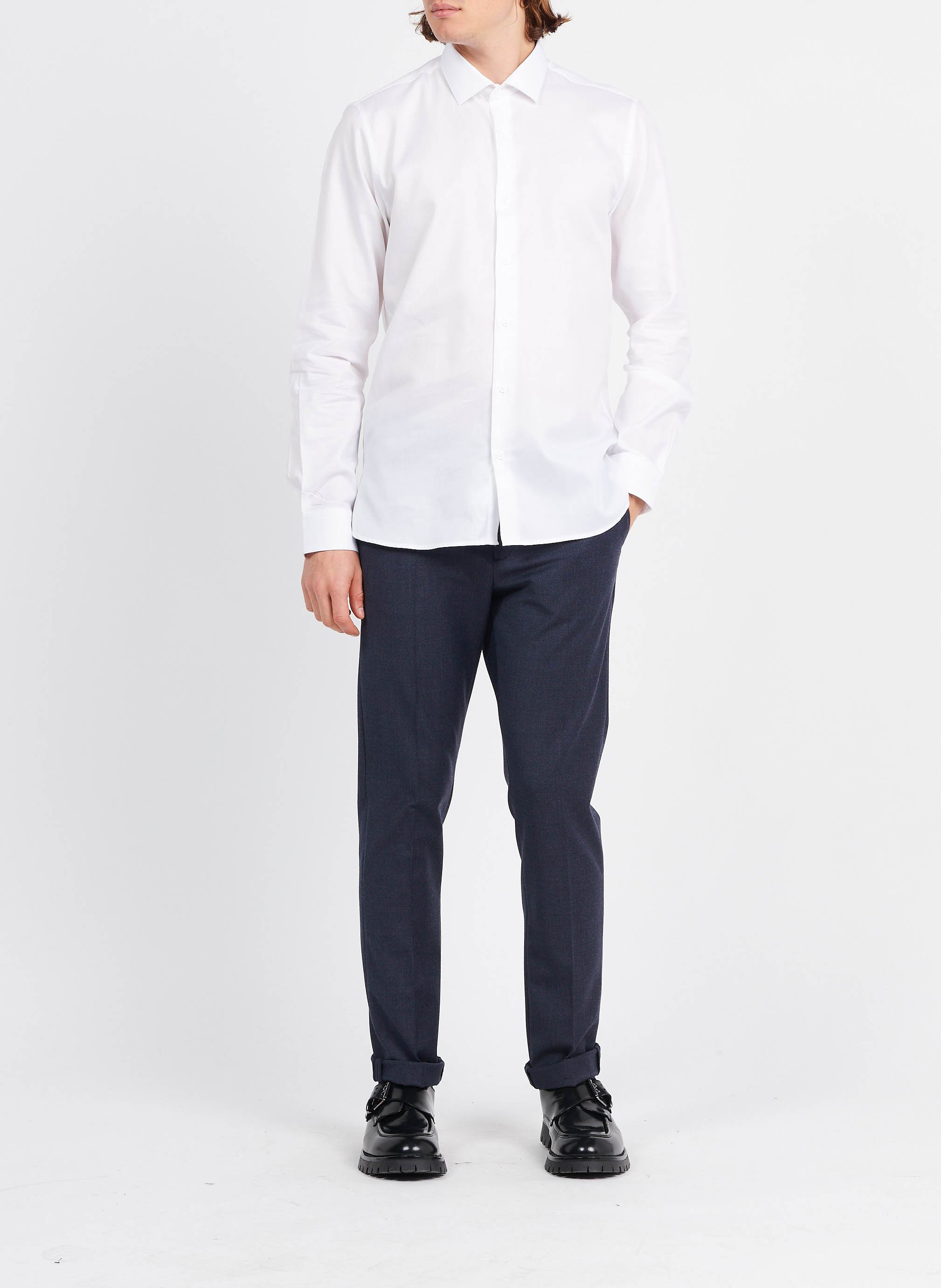 Regular-fit cotton shirt with classic collar ATELIER PRIVE White