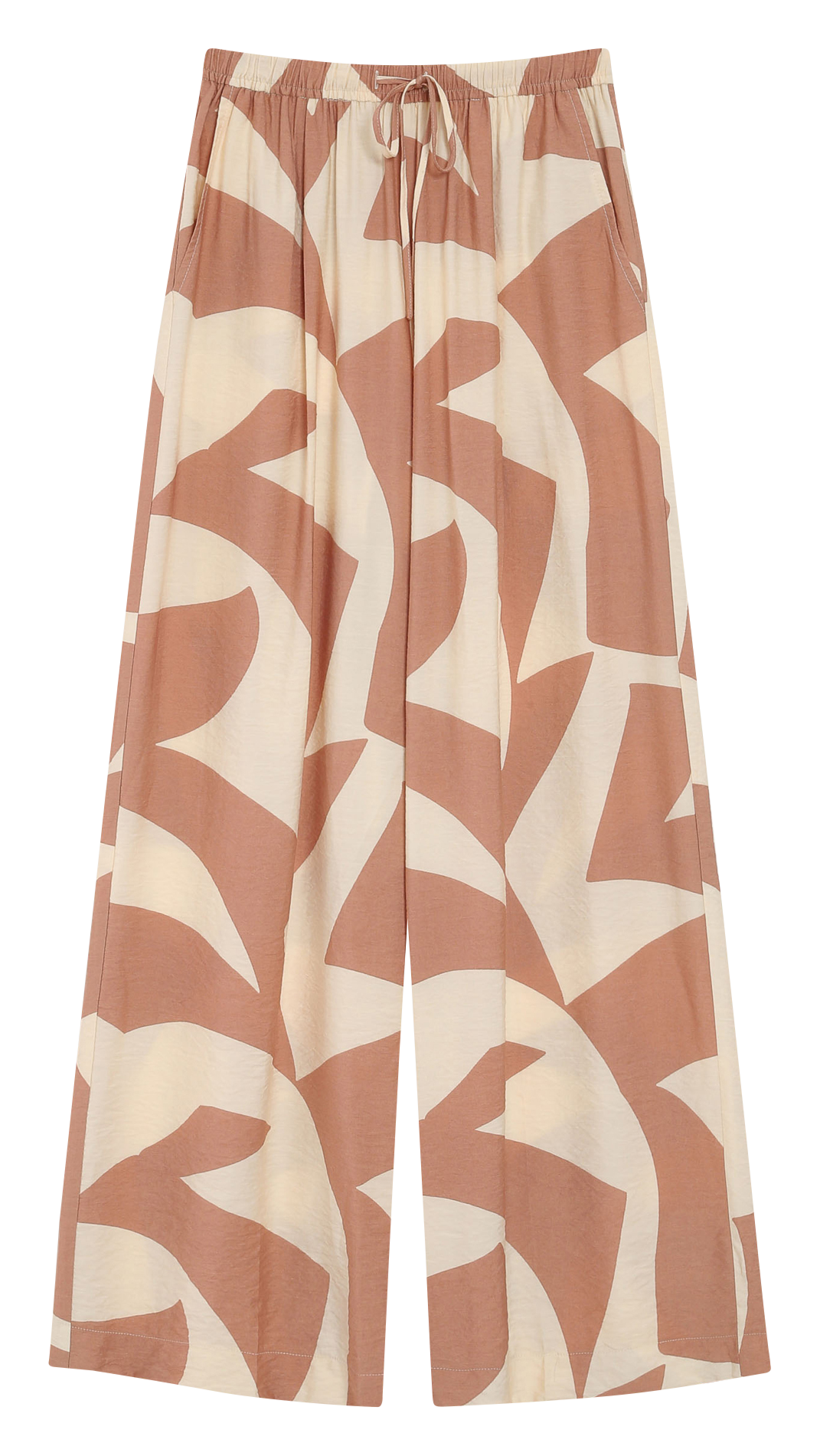 Wide-leg mid-rise printed trousers GRACE ET MILA Brown