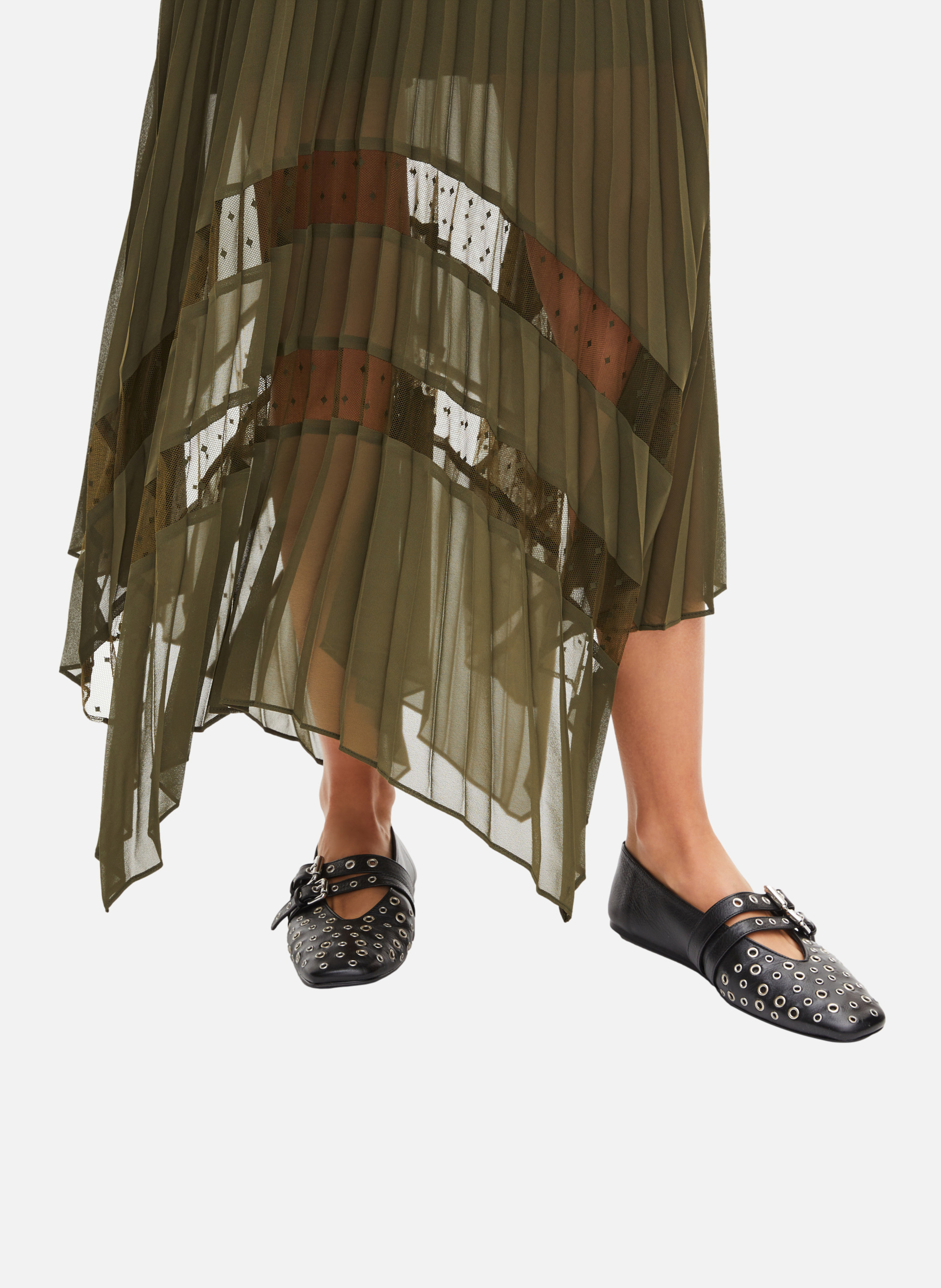 Long pleated dress THE KOOPLES Green