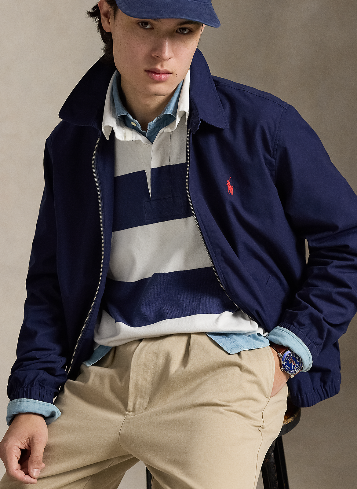 Windbreaker jacket with zip POLO RALPH LAUREN Blue