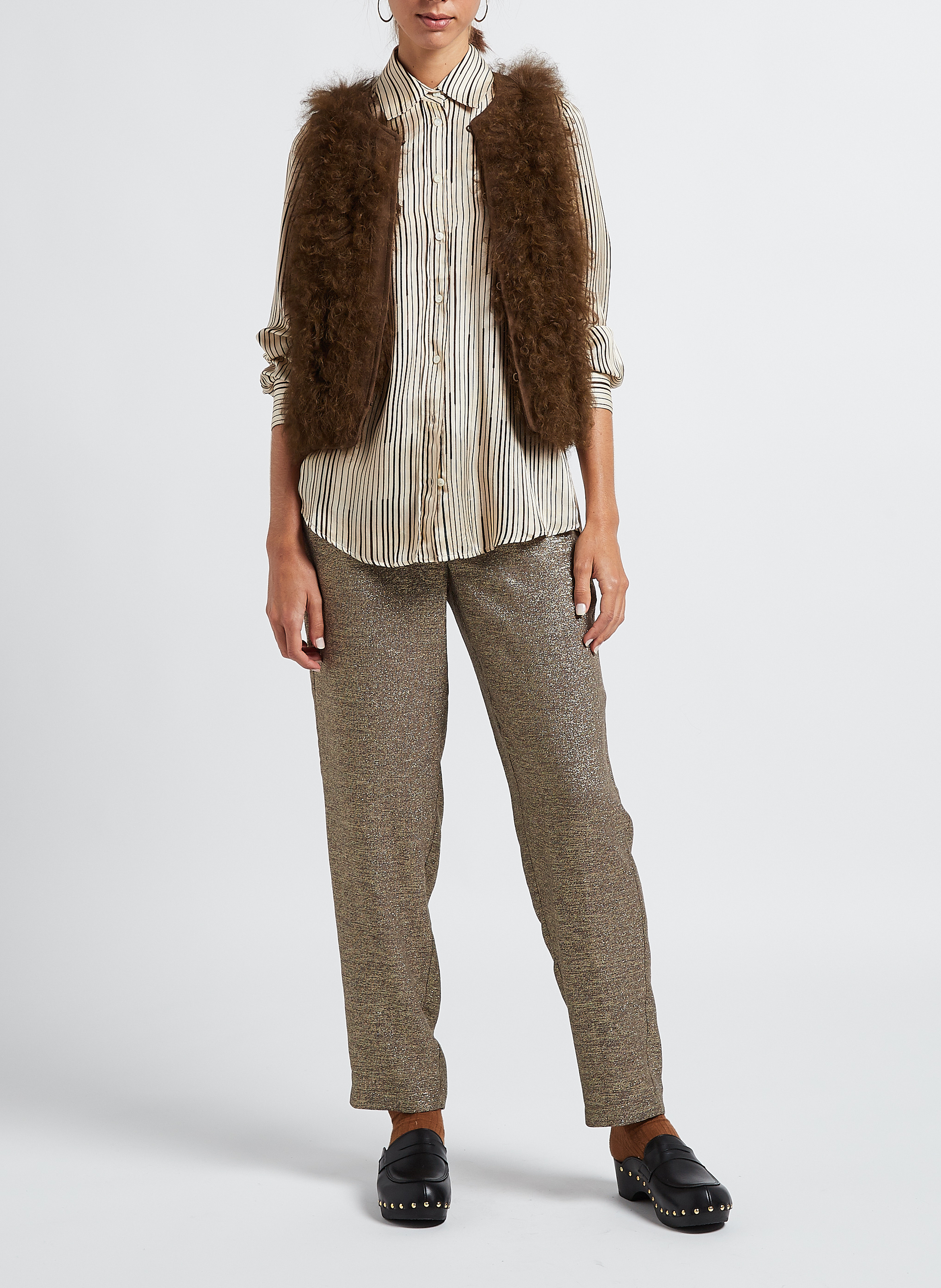 Chemise col classique rayée DIEGA Beige