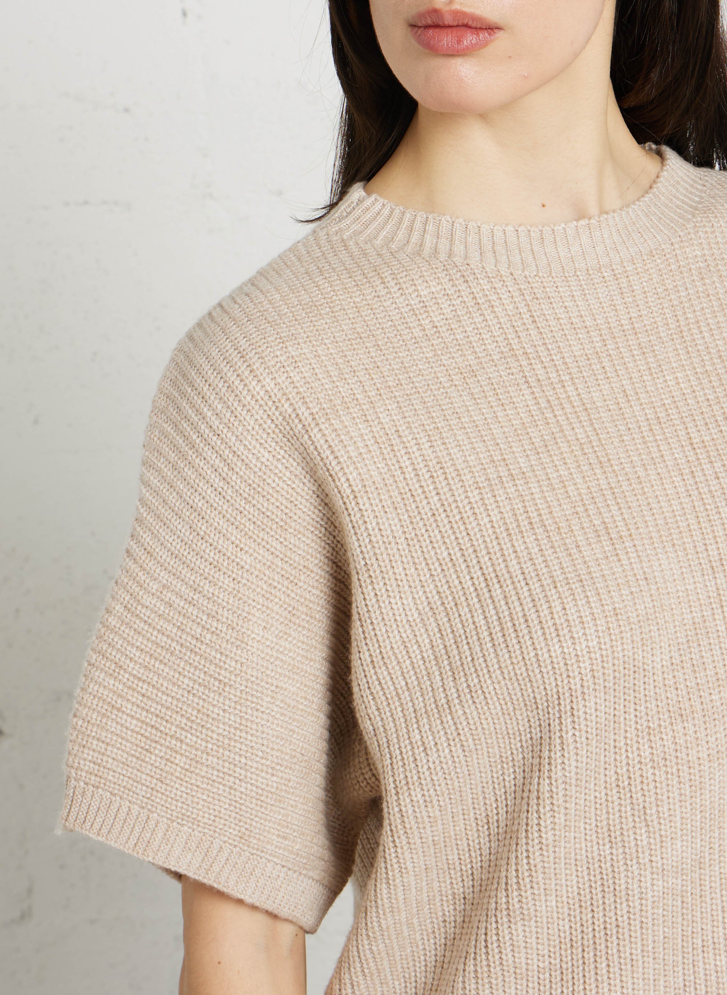 Loose-fit knit-blend sweater with round neck IMPERIAL Beige
