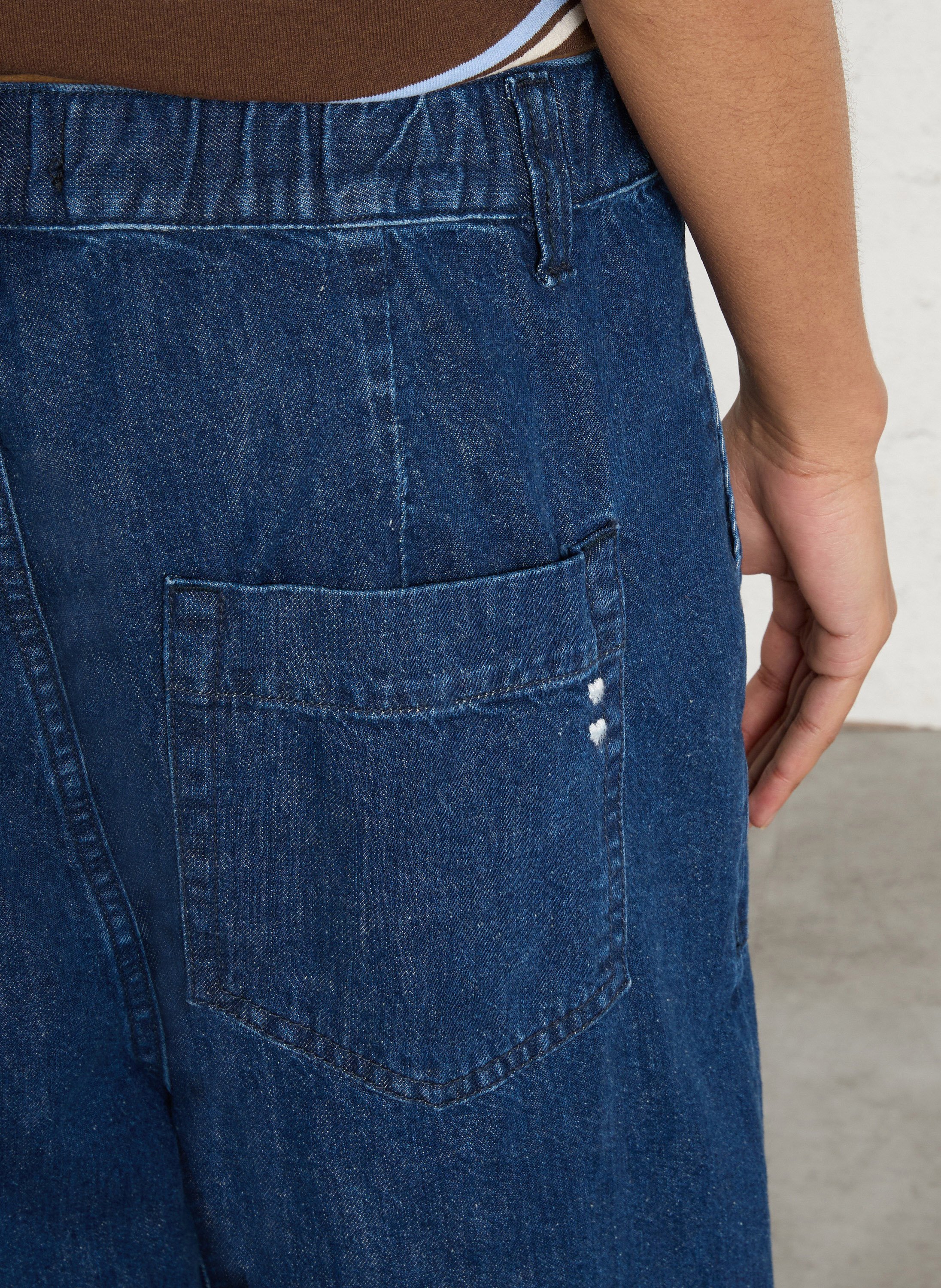 High-rise straight cotton jeans PLEASE Blue