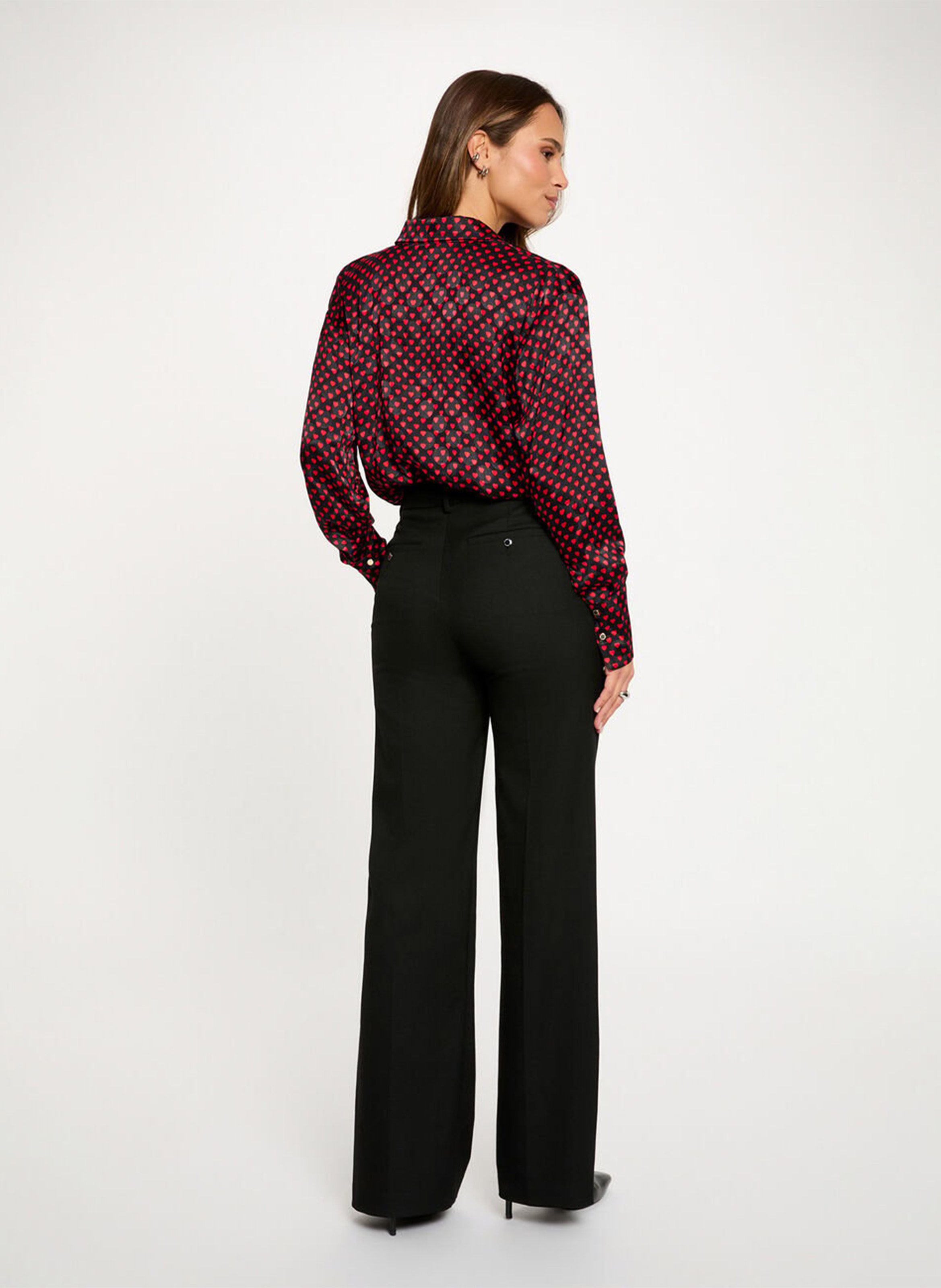 Chemise fluide droite à motif cœurs MORGAN Multicolore