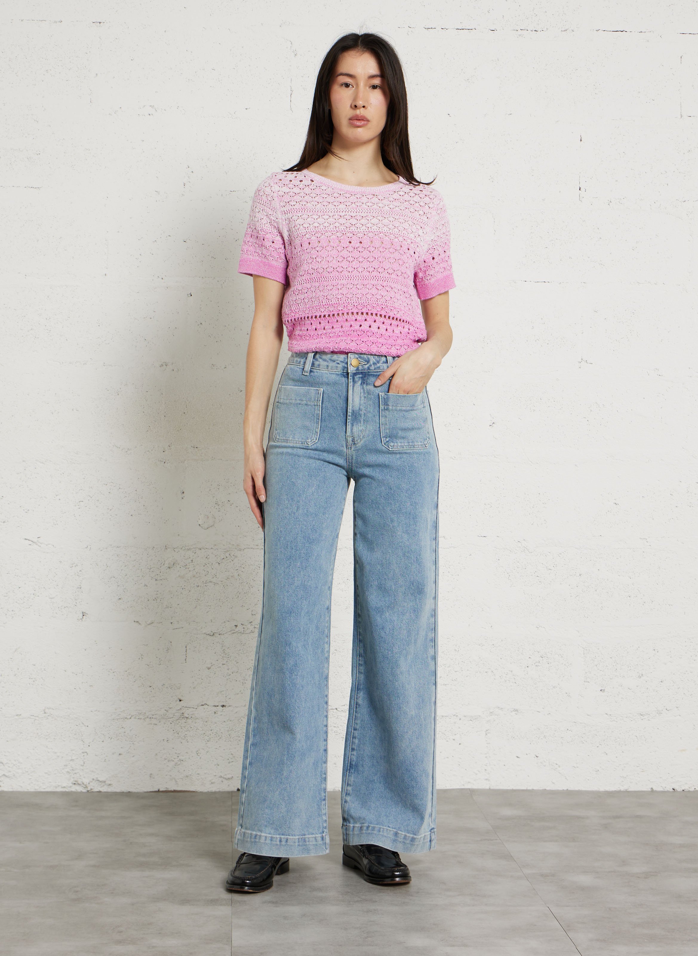 Weite Jeans aus Baumwoll-Mix LA PETITE ETOILE Blau