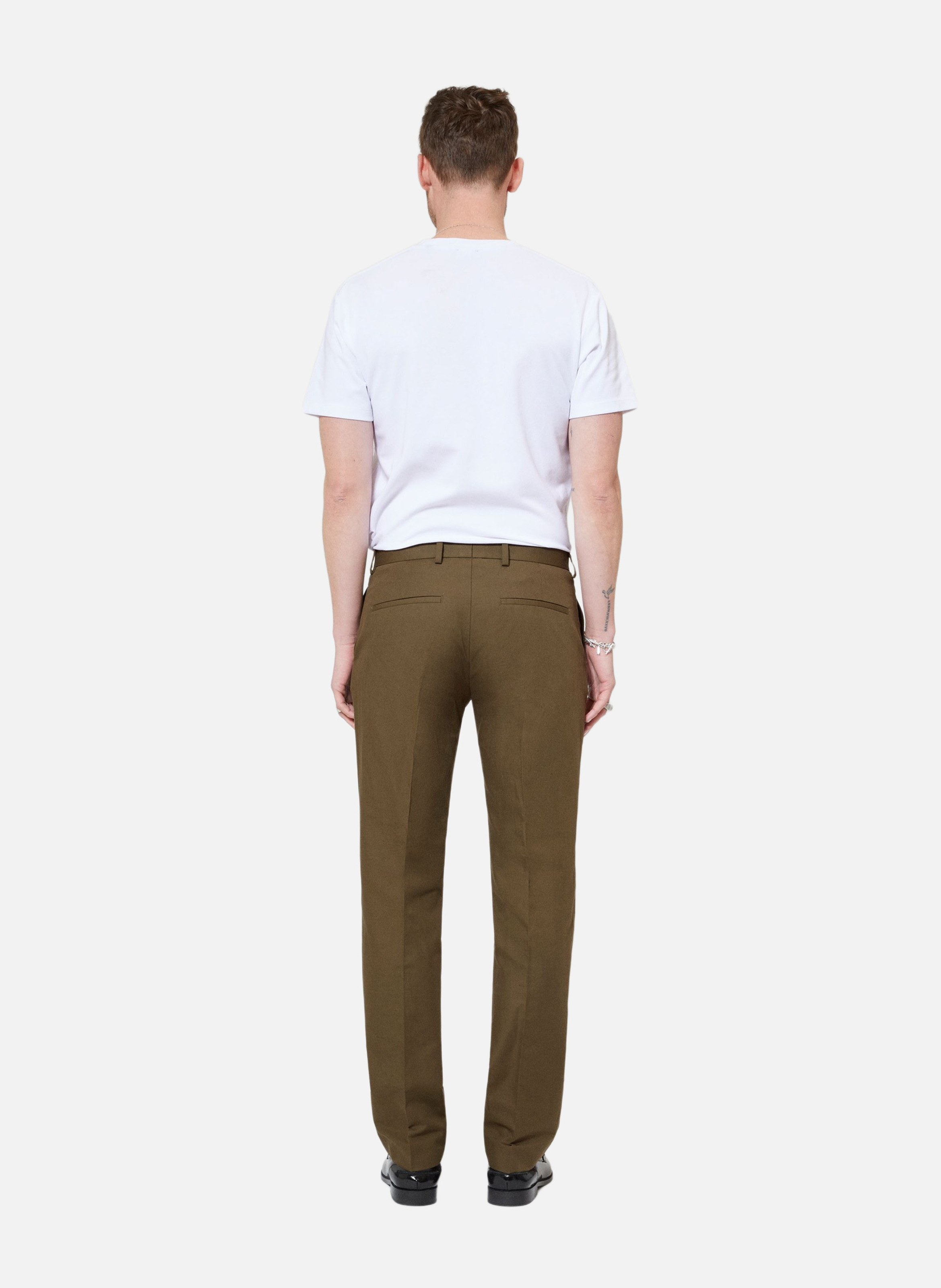 Pantalon de costume en coton lin THE KOOPLES Green