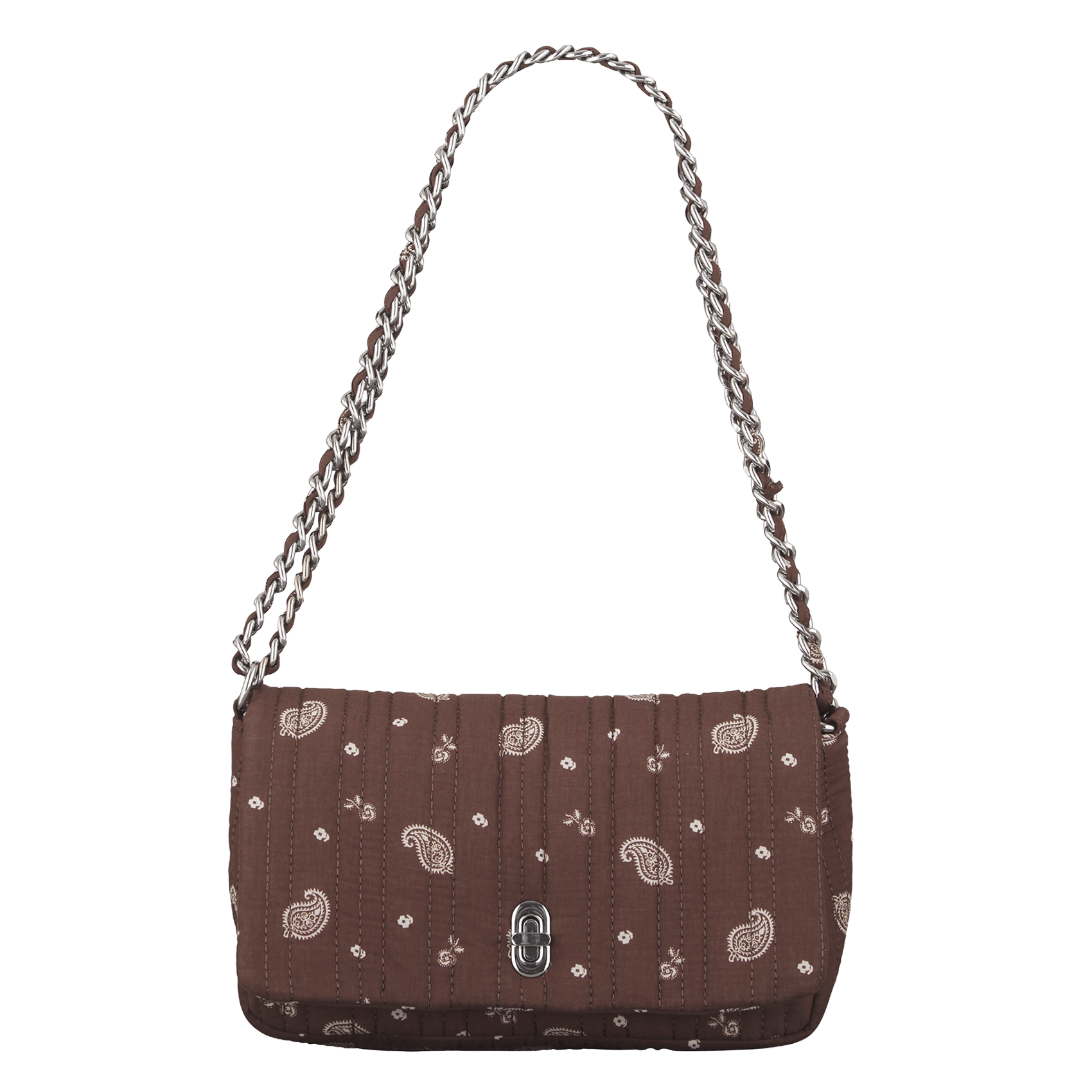 Schultertasche aus bedruckter Baumwolle BECKSONDERGAARD Braun